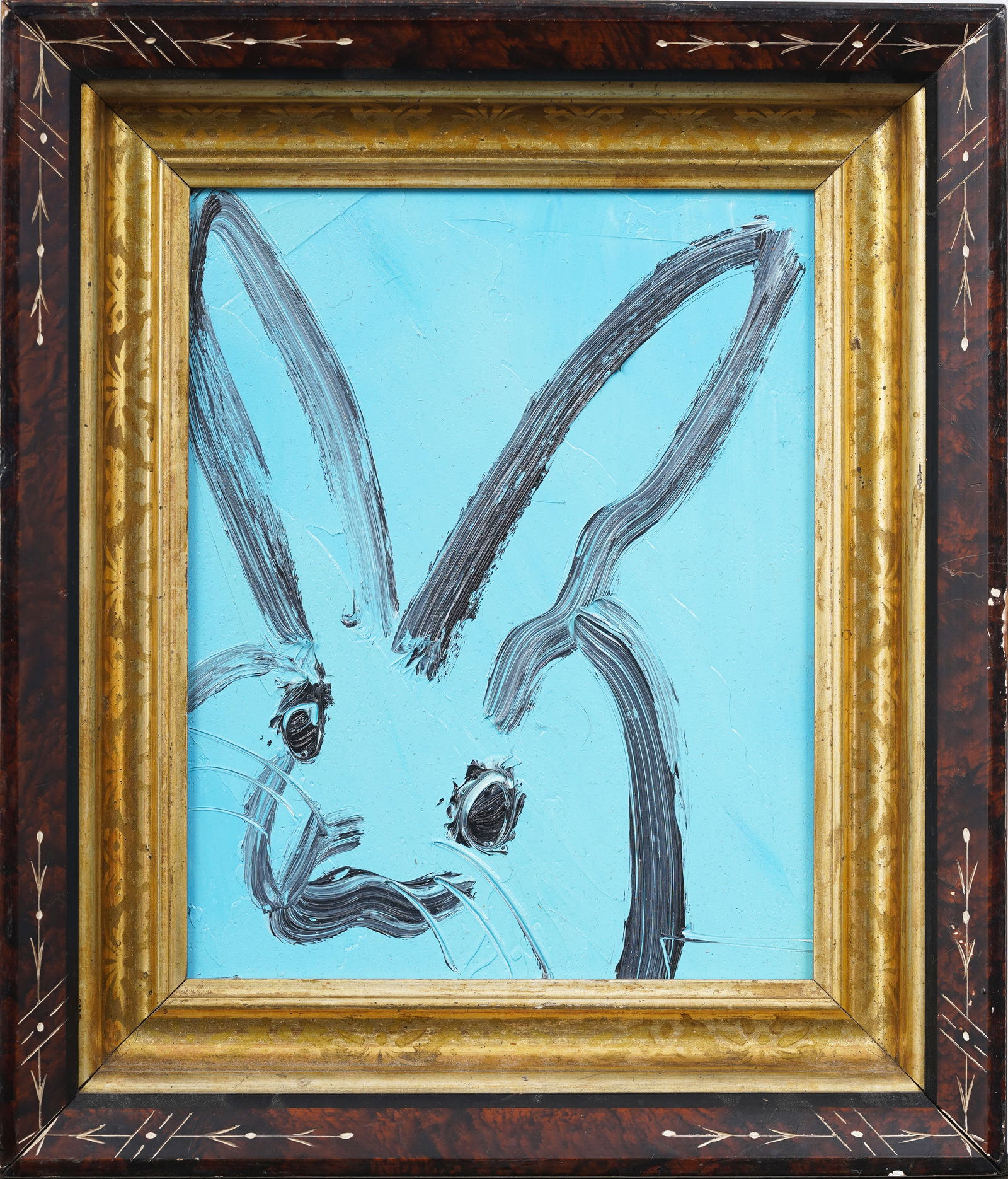 Hunt Slonem (B1951) GUARANTEED AUTHENTIC Super Bunny Modernist Pop Art Animal Portrait Painting - 2 (1 of 5)