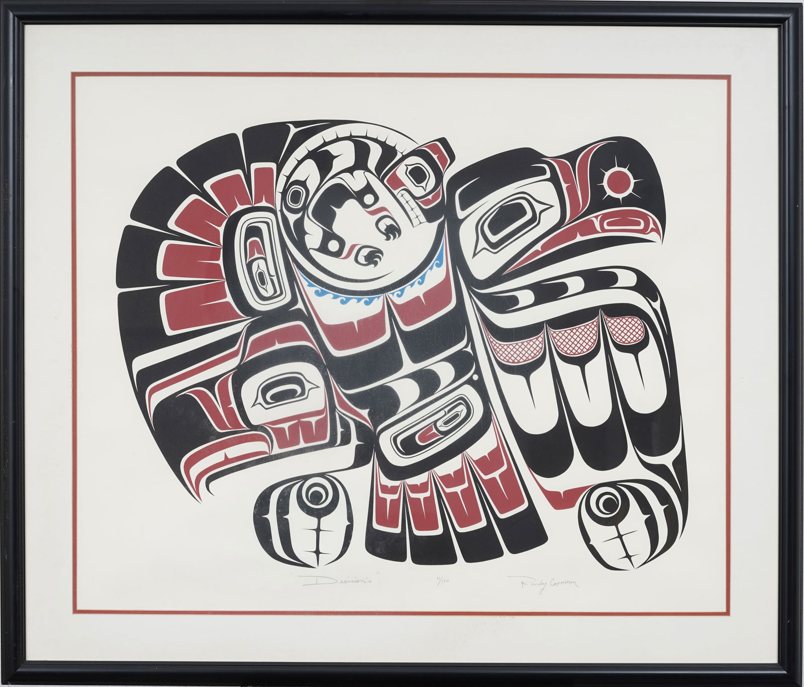 Randy Capoeman (1956-2008) Large Original Silkscreen on Paper Northeast Coastal Indigenous Art (1 of 9)