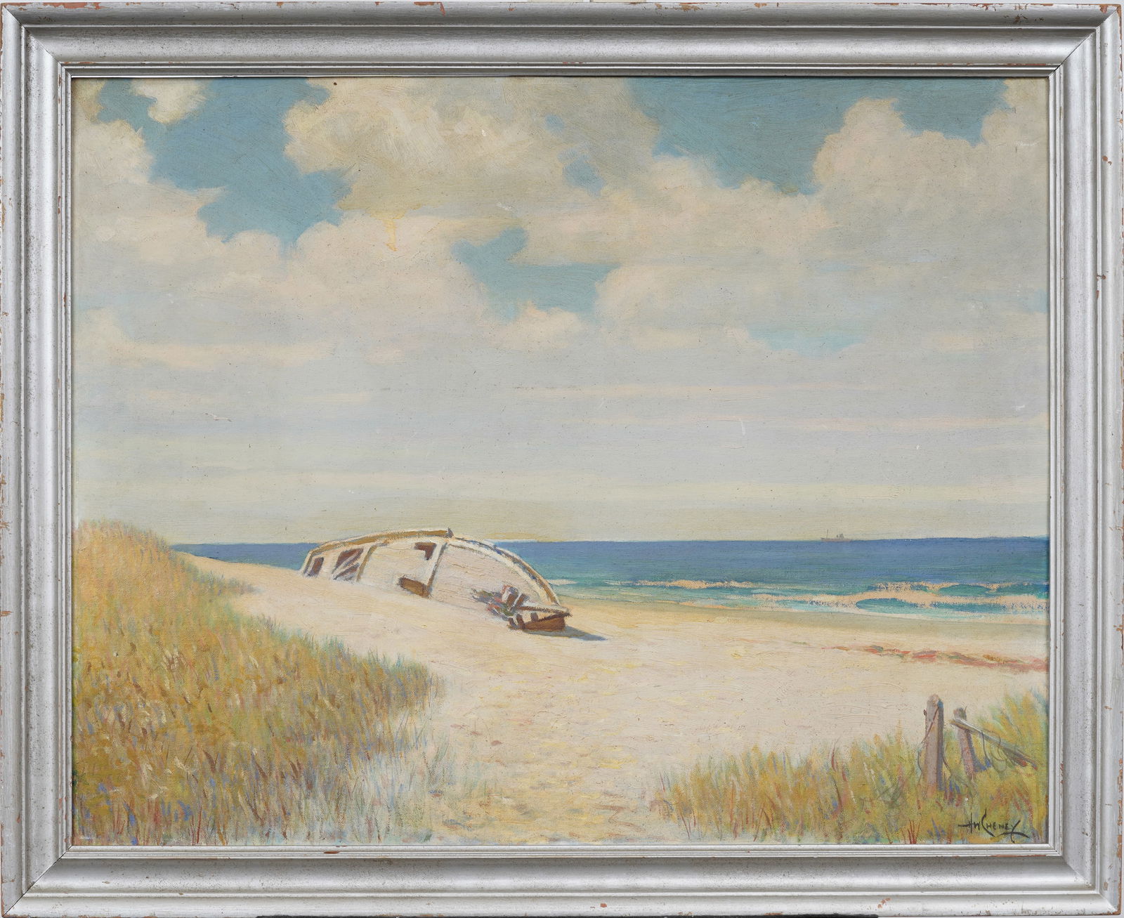 Harold W. Cheney (1889-1946) Vintage American Impressionist Beach Scene Signed Original Oil Painting (1 of 7)