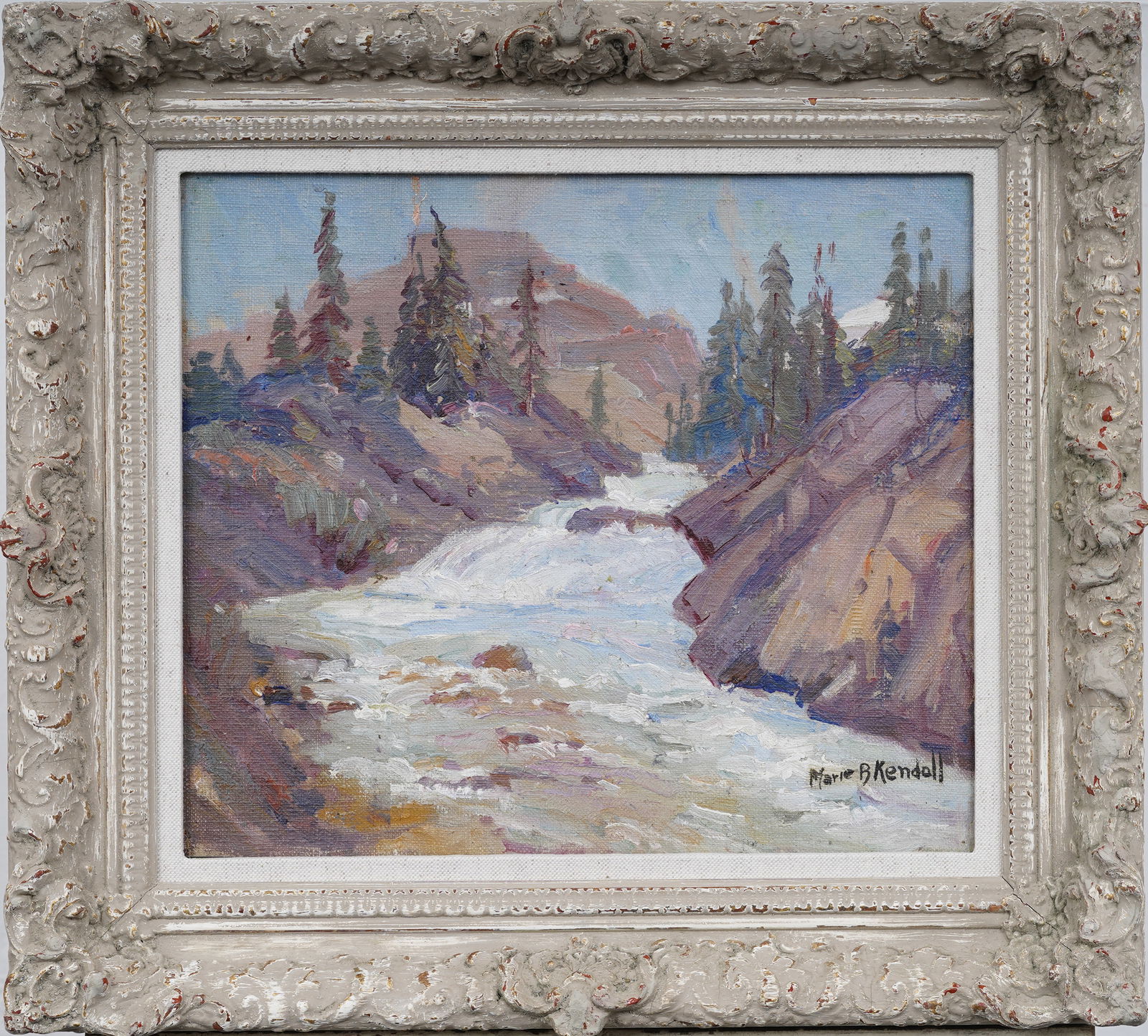 Marie Boening Kendall (1885 - 1953) Antique American Impressionist Western River Landscape Painting (1 of 9)
