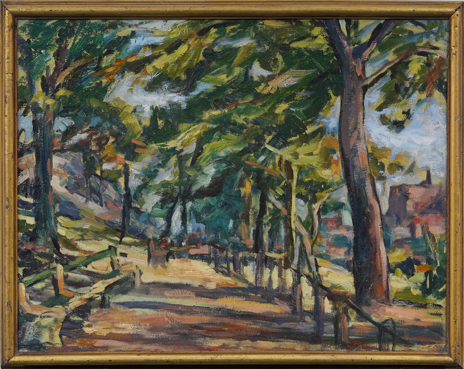 Spiral Gallery Represented Artist Impressionist Prospect Park Landscape Signed "Wilson" Oil Painting (1 of 10)