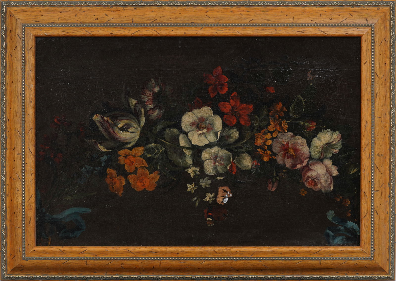 Antique 19th c. American or European Floral Arrangement Still Life Framed Original Oil Painting (1 of 8)