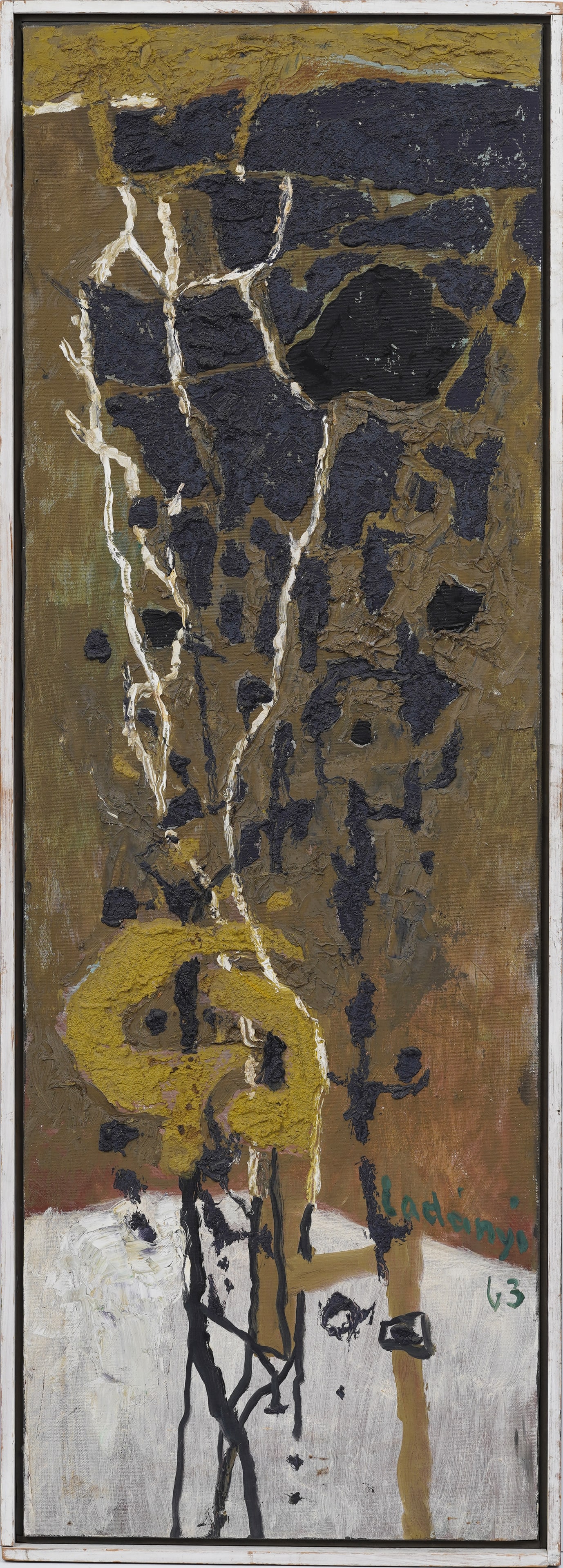 Emory Ladanyi (1902-1986) Hungarian American Abstract Original "Fractional" Vertical Oil Painting (1 of 8)