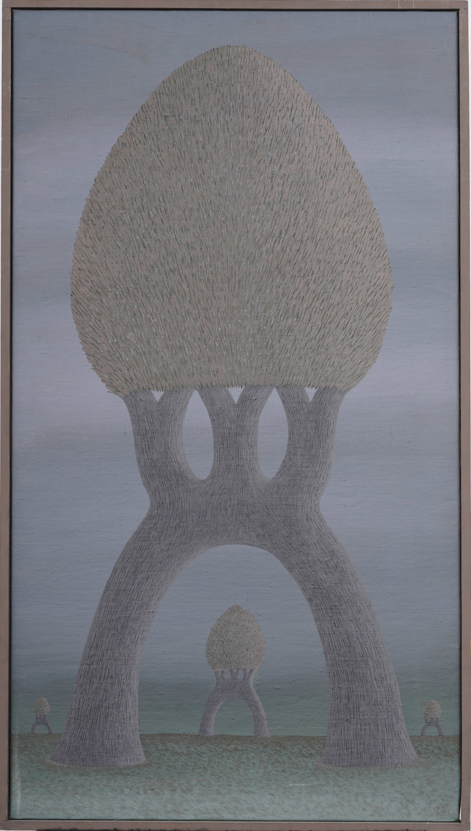 Julius Shaier Signed Moodscape Framed American Modernist Abstract Landscape Original Oil Painting (1 of 9)