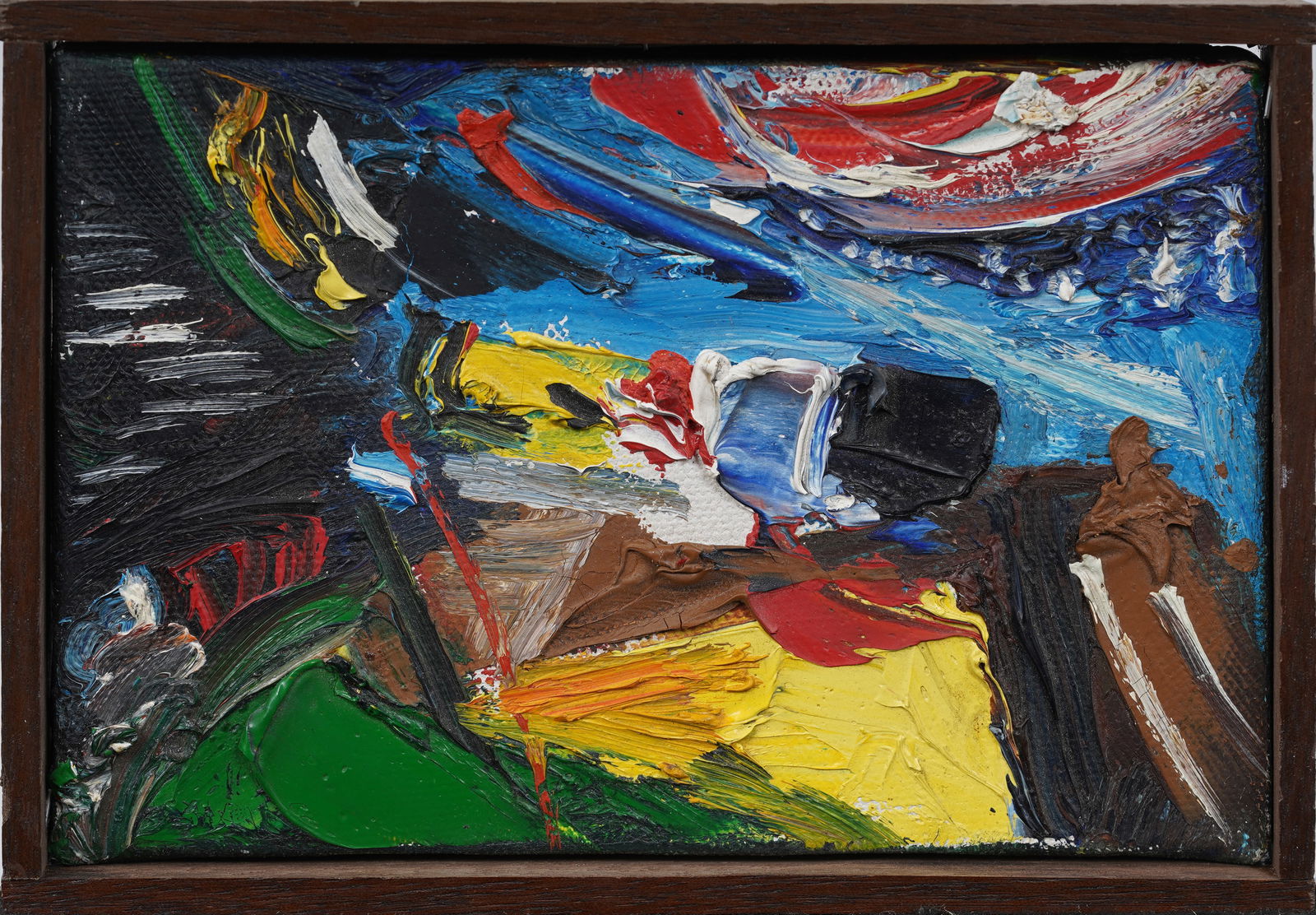 Simon Gaon Vintage Mid Century American Abstract Expressionist Original Framed Oil Painting (1 of 4)