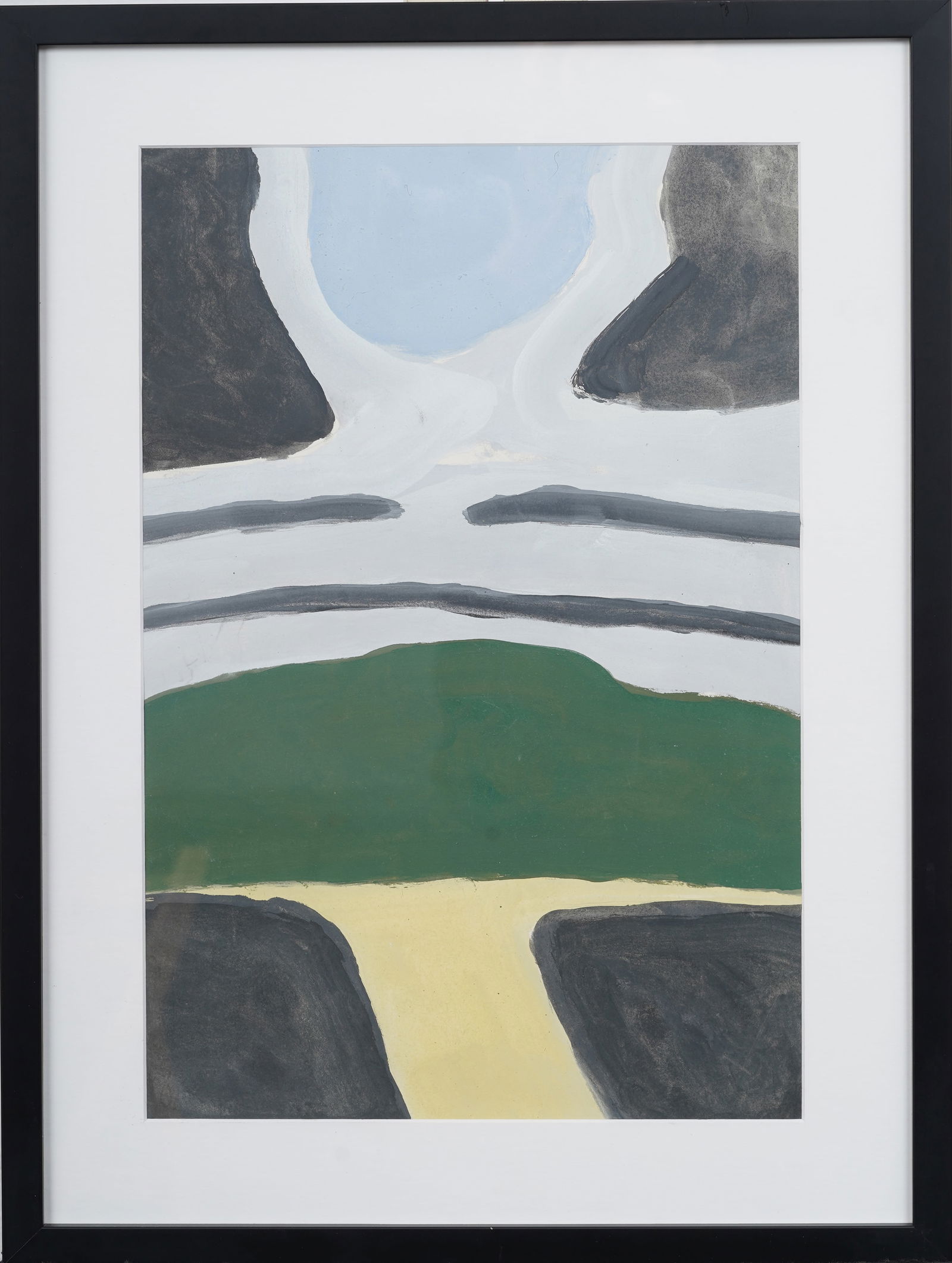 Vintage American Modernist Abstract Landscape Original Framed Painting (1 of 6)