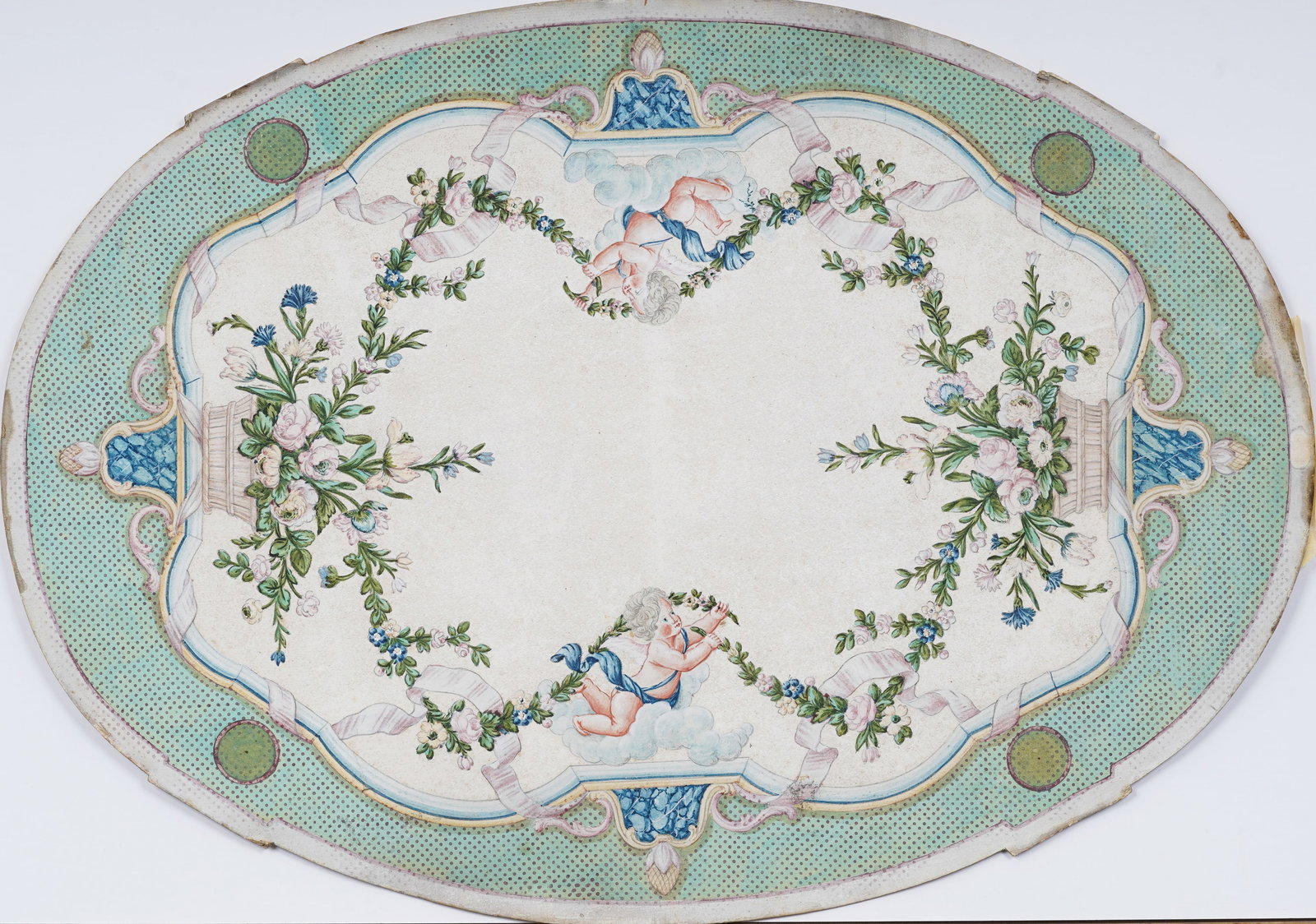 Antique European Hand Painted Design for a Baroque Ceiling Painting (1 of 8)