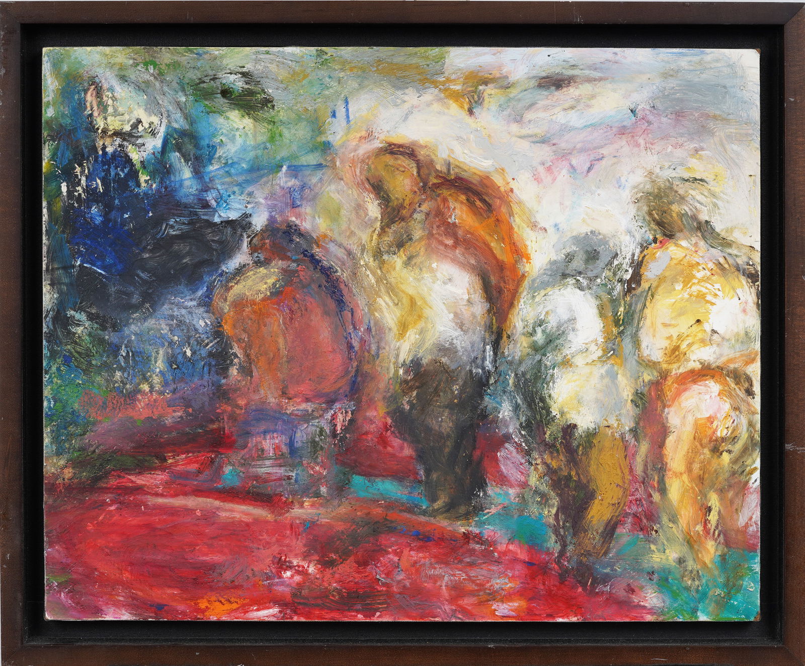 Penny Kronengold Vintage American Abstract Group of Figures Original Framed Oil Painting (1 of 6)