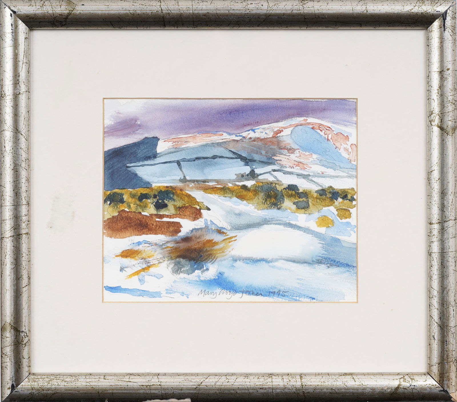 Mary Lloyd Jones (b. 1934) Welsh "Eira Mynachlog Snow" Impressionist Landscape Original Watercolor (1 of 8)