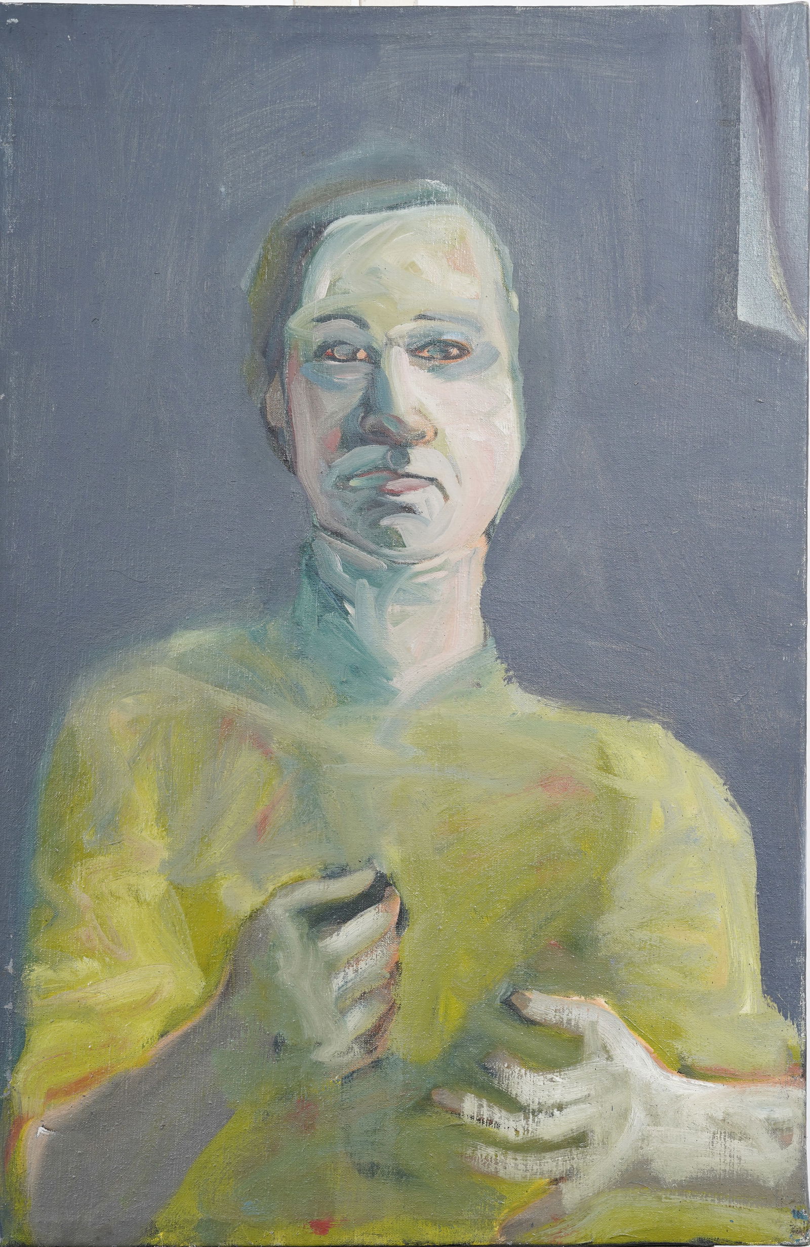 Large Vintage American Modernist Signed Portrait Original Oil Painting (1 of 5)