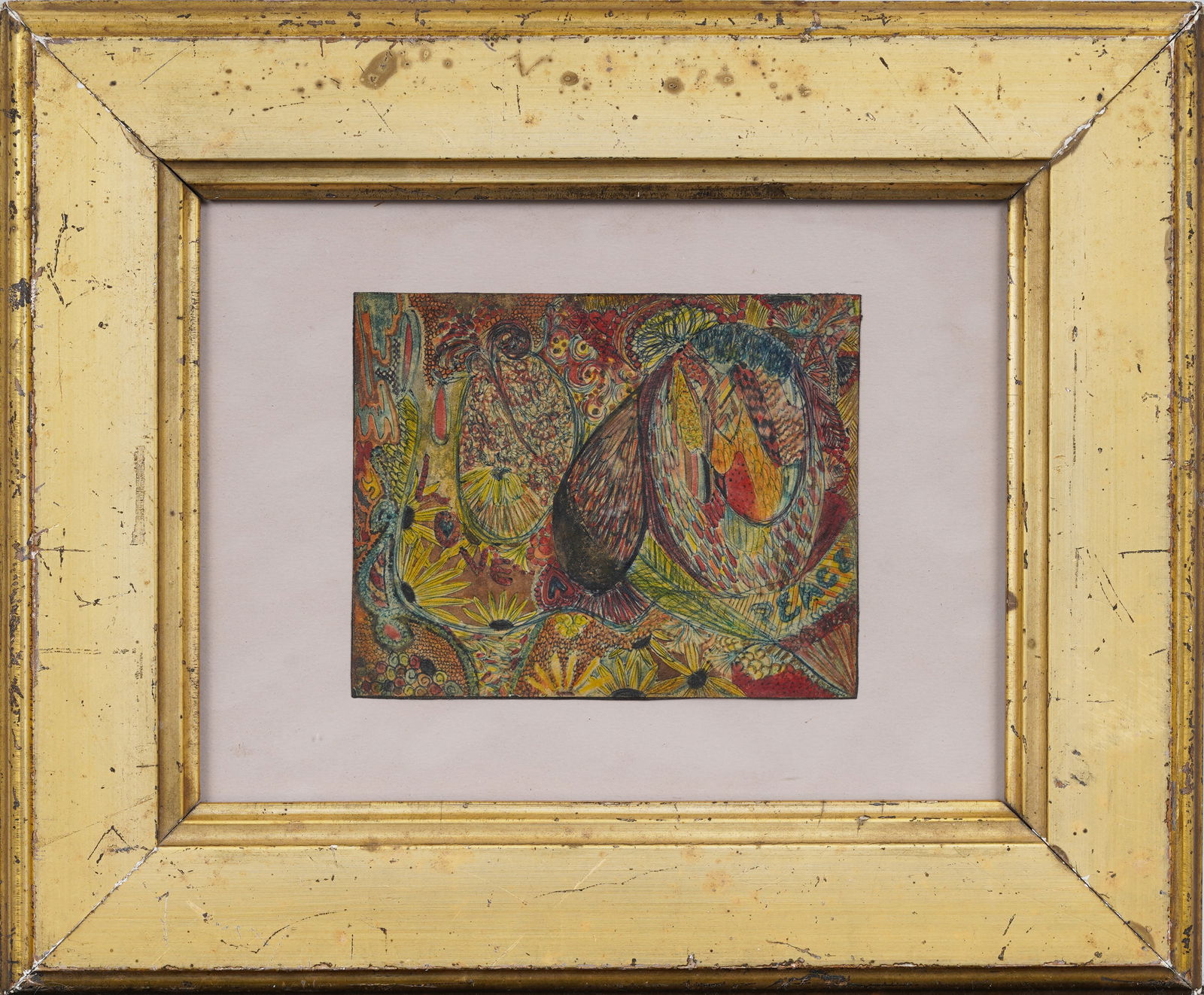 Vintage American Psychedelic "Summer of Love" Watercolor Painting (1 of 6)