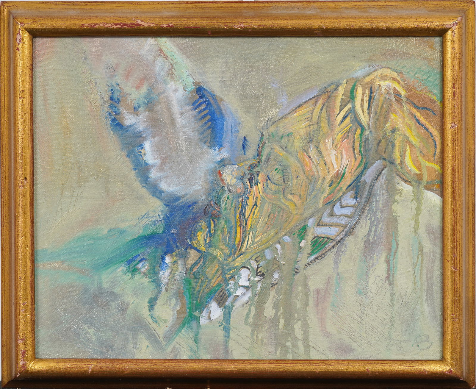 Vintage American Abstract Framed Original Oil Painting (1 of 6)