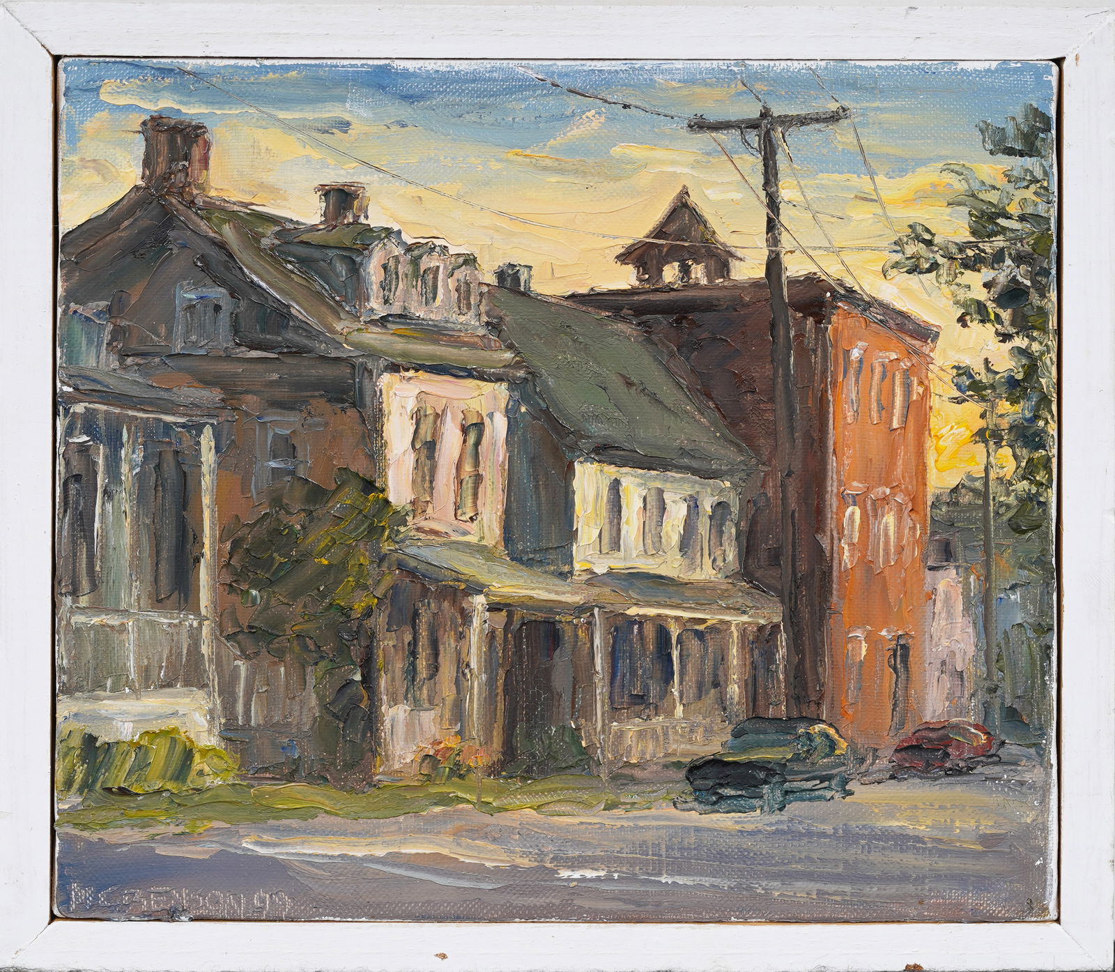 Margaret Crenson (1934 - 2011) Kingston, NY Street Scene Impressionist Oil Painting (1 of 7)
