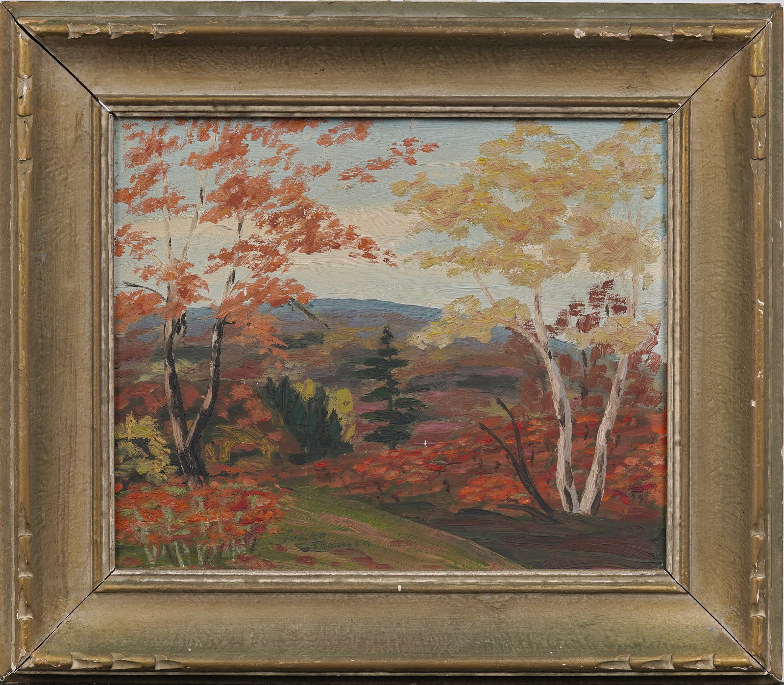 Fraser Thomson (1886 - 1967) Antique Canadian "Don Mills Valley" Landscape Oil Painting (1 of 5)