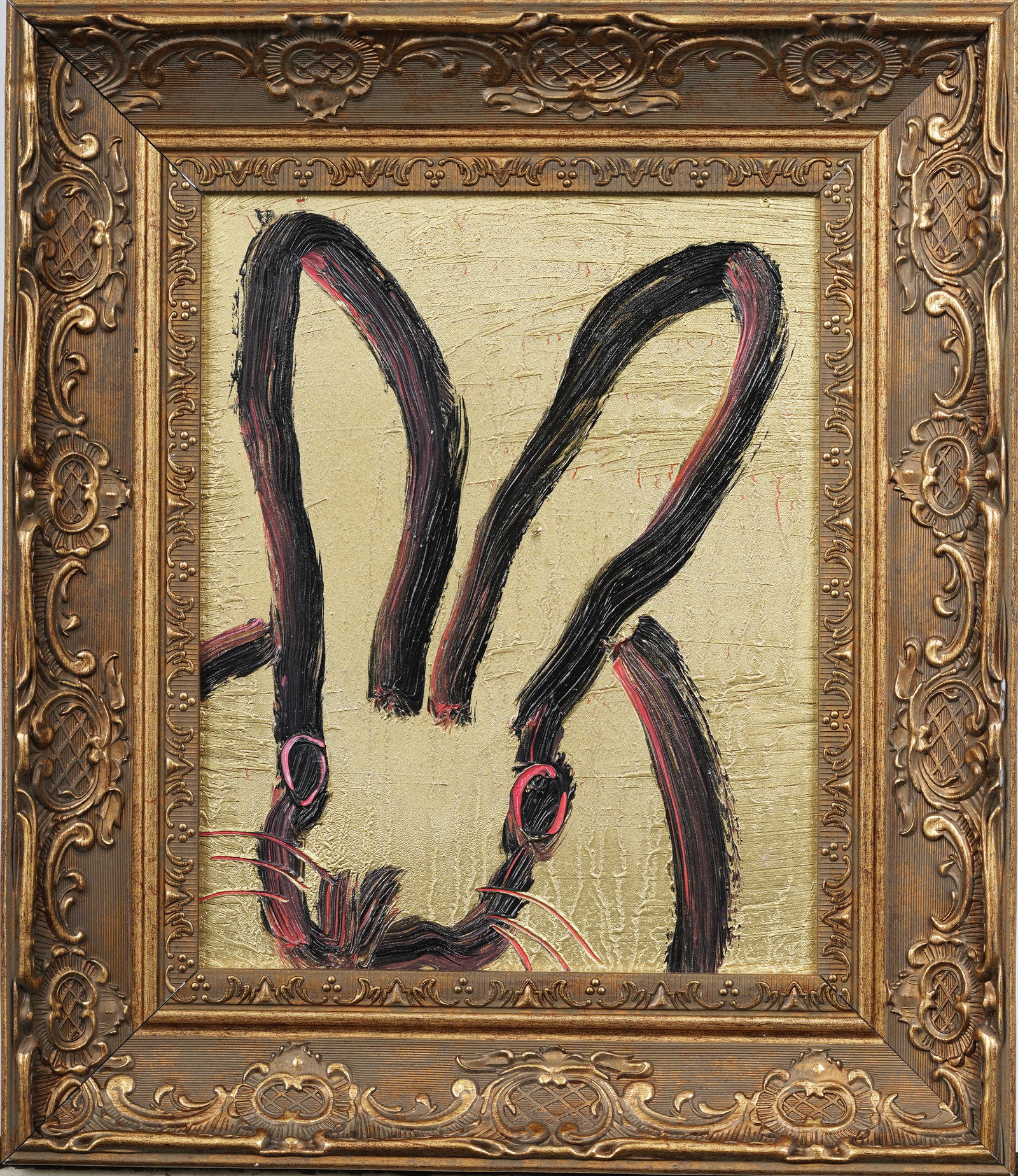 Hunt Slonem (B1951) GUARANTEED AUTHENTIC Super Bunny Modernist Pop Art Animal Portrait Painting (1 of 4)