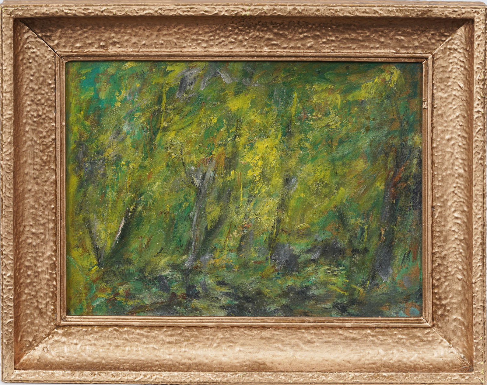 Vintage American Impressionist Forest Interior Original Framed Oil Painting (1 of 5)