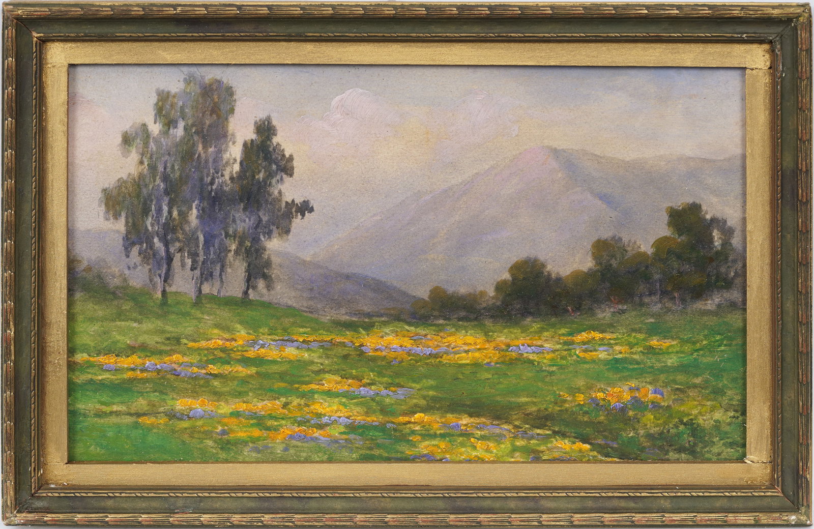 ATTR William Wendt (1864-1946) California Impressionist Wildflower Mountain Landscape Oil Painting (1 of 5)