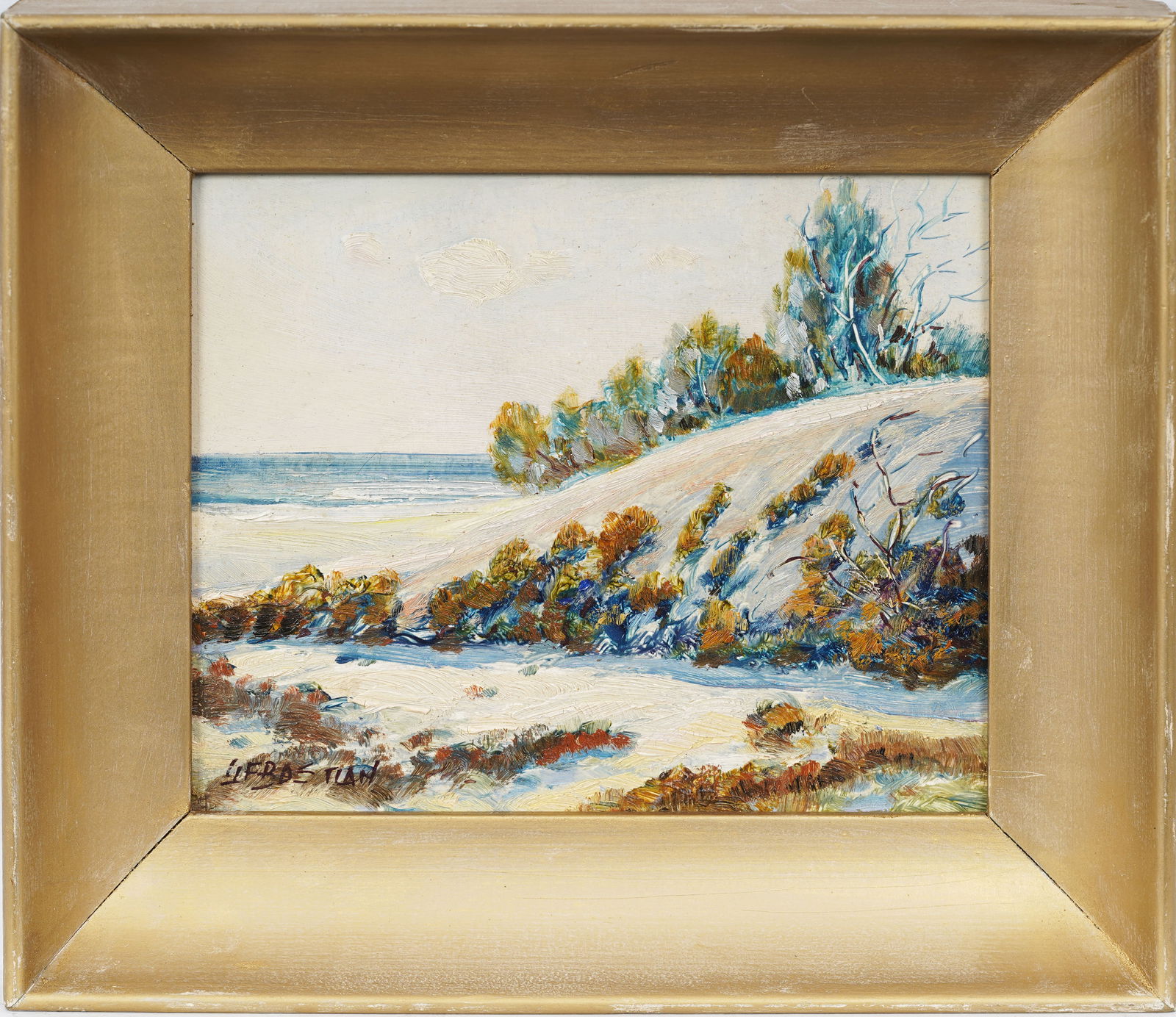 Glenn F. Bastian (1890-1966) Vintage American Impressionist Indiana Sand Dune Landscape Oil Painting (1 of 8)