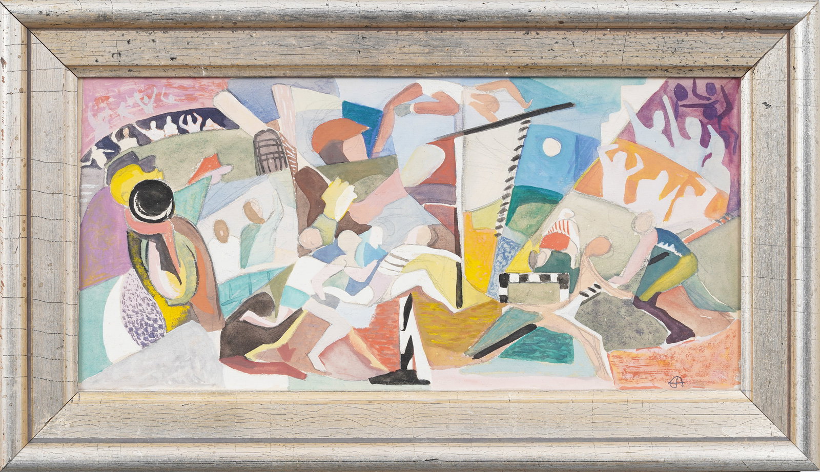 Eugene Arcieri (1914-2005) Vintage American Original Watercolor on Paper Mural Sketch (1 of 8)