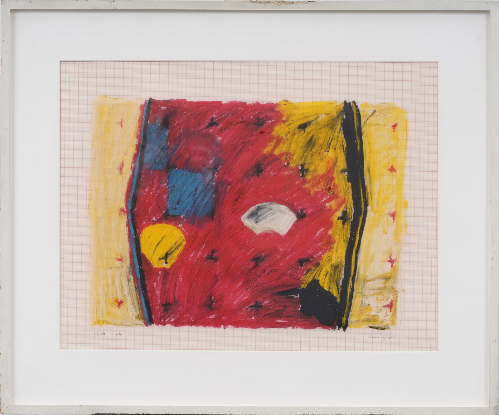 Denise Green (b. 1946) Framed Vintage Original Australian Abstract Oil Pastel on Mylar (1 of 9)