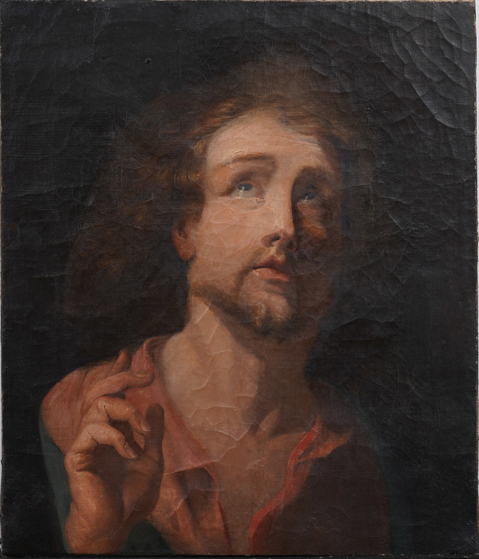 Antique European Old Master Chiaroscuro Religious Portrait Original Oil Painting (1 of 5)