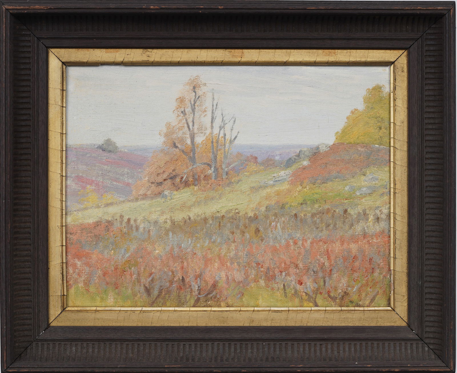 Vintage American Impressionist Fall Landscape Framed Original Oil Painting (1 of 6)