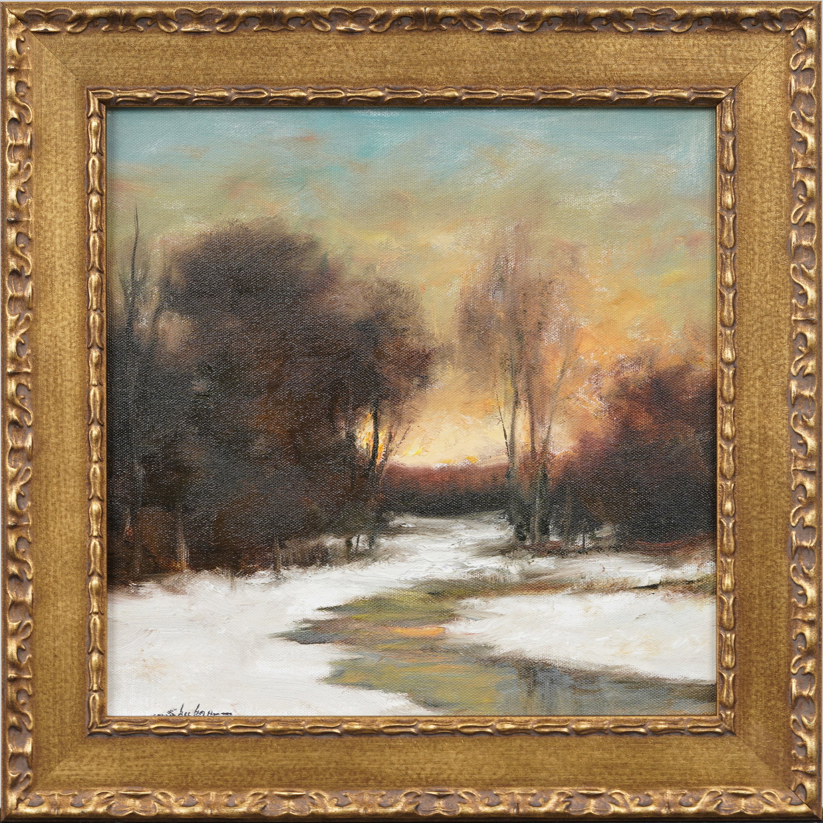 Dennis Sheehan (Born 1950) Vintage American Impressionist Sunset Landscape Framed Oil Painting (1 of 6)