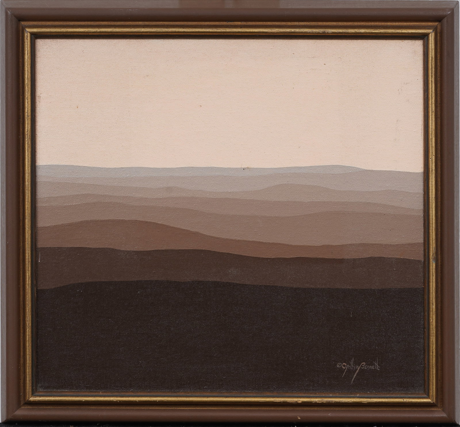 Cynthia Bennet (b. 1943) Vintage American Minimalist Desert Landscape Original Oil Painting (1 of 5)