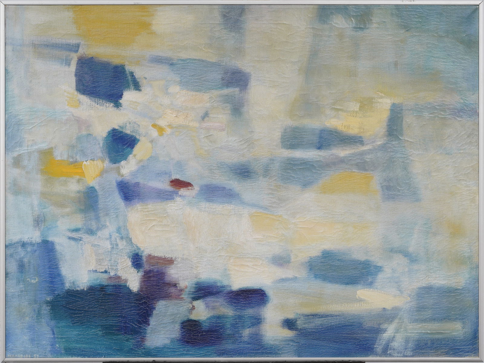 Vintage American Geometric Modernist Abstract Expressionist Original Oil Painting (1 of 9)