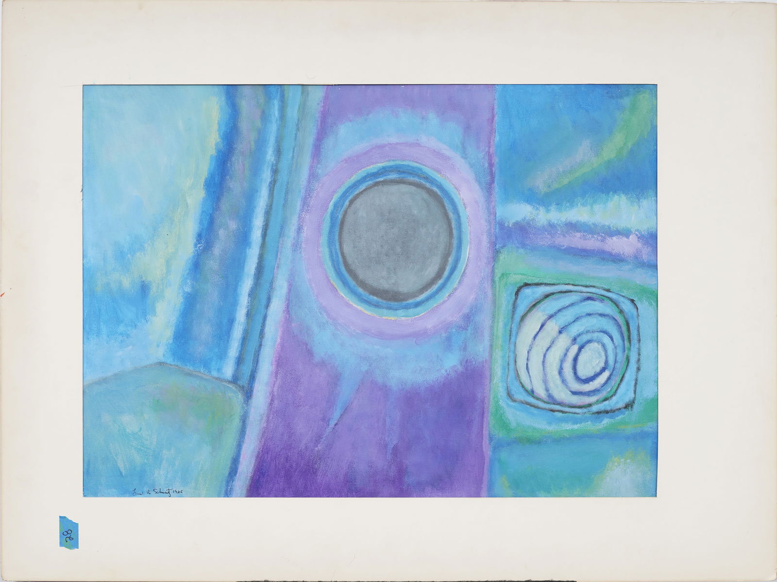 Fred Schwartz 1985 American Modernist Speech Bubble Abstract Original Watercolor Painting (1 of 6)