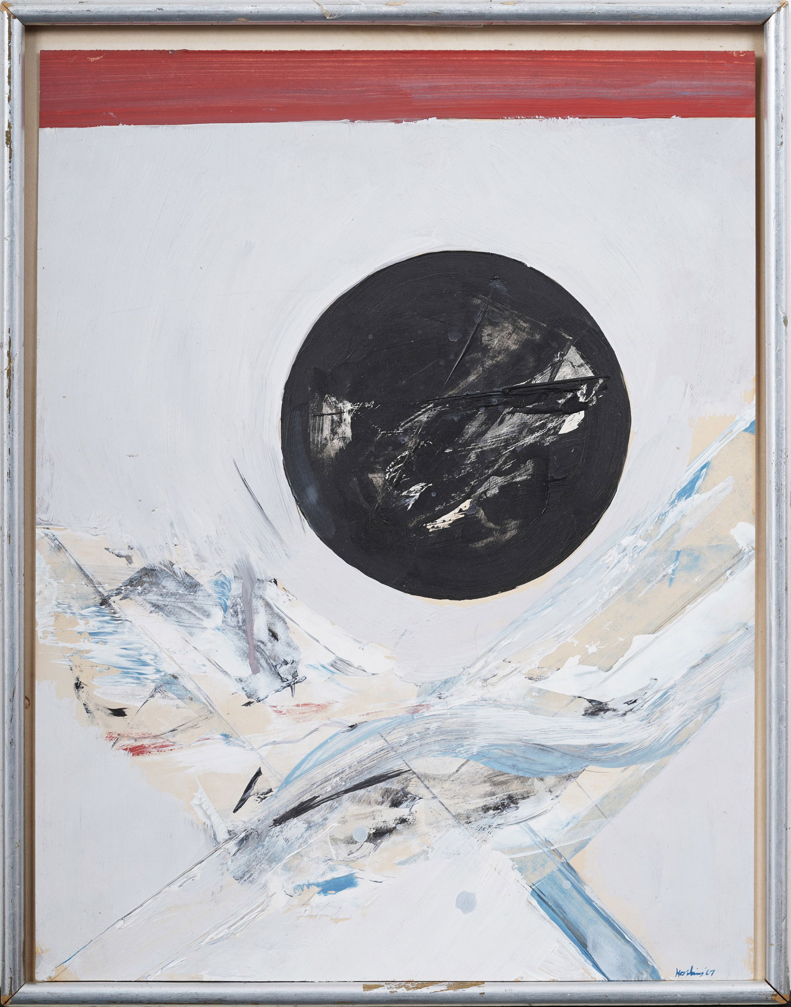 Bud Hopkins (1931-2011) 1967 Vintage American Abstract Original Mixed Media Painting (1 of 8)