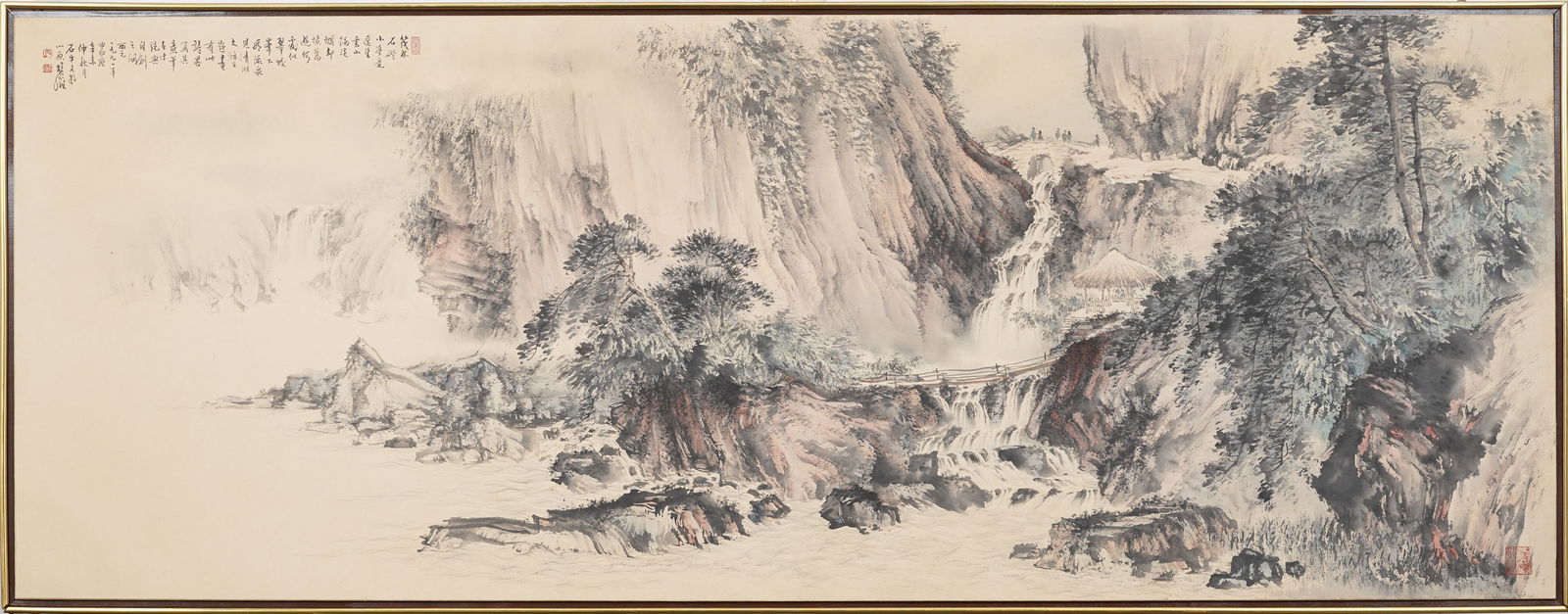 Antique Chinese Shan Shui Mountain Water Landscape Hand Scroll Painting Ink on Paper (1 of 13)