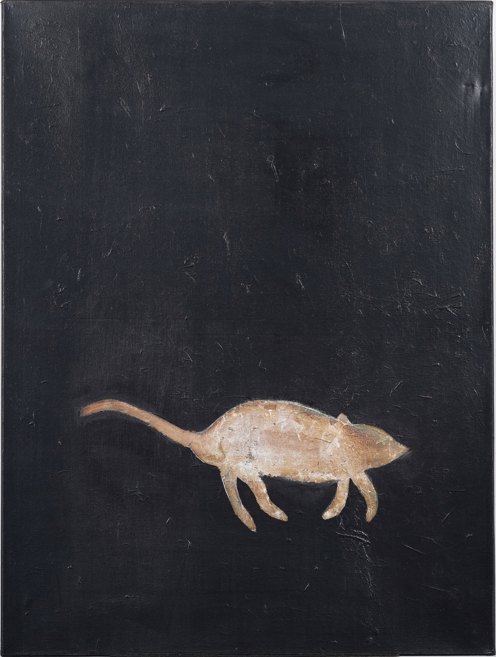 Vintage American Dead Rat Suspended in Negative Space Original Oil Painting (1 of 4)