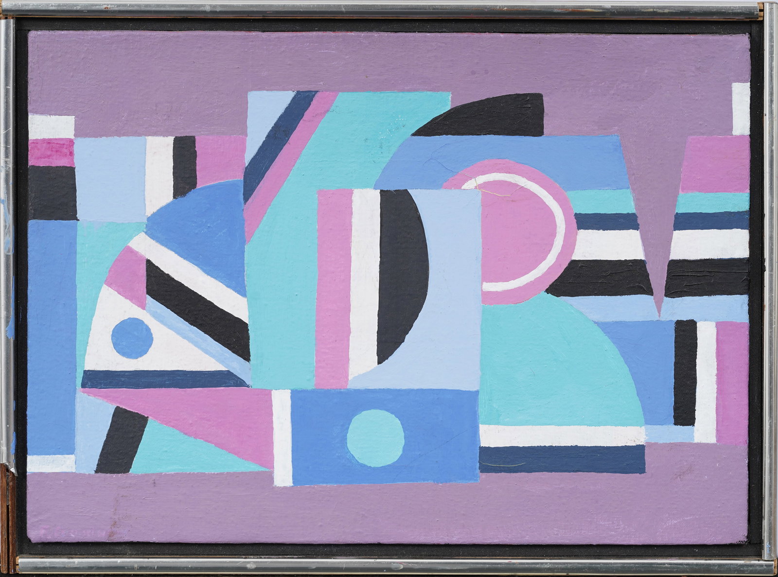 Frank A. Goodnow (1923 - 2004) Antique American Abstract Geometric "April Breeze" Acrylic Painting (1 of 6)