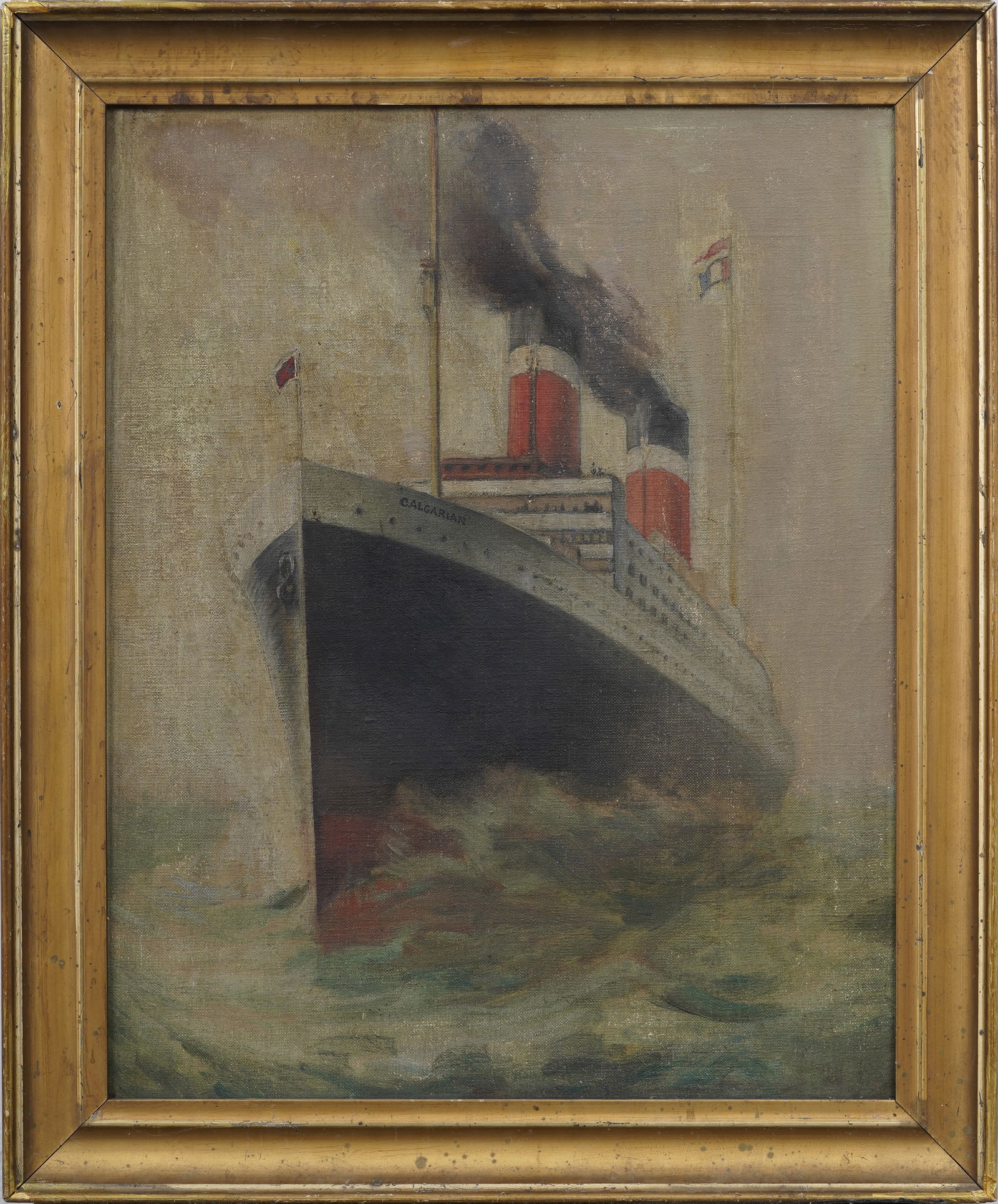 Antique American School 19th Century Nautical Steam Ship Seascape Framed Original Oil Painting (1 of 6)