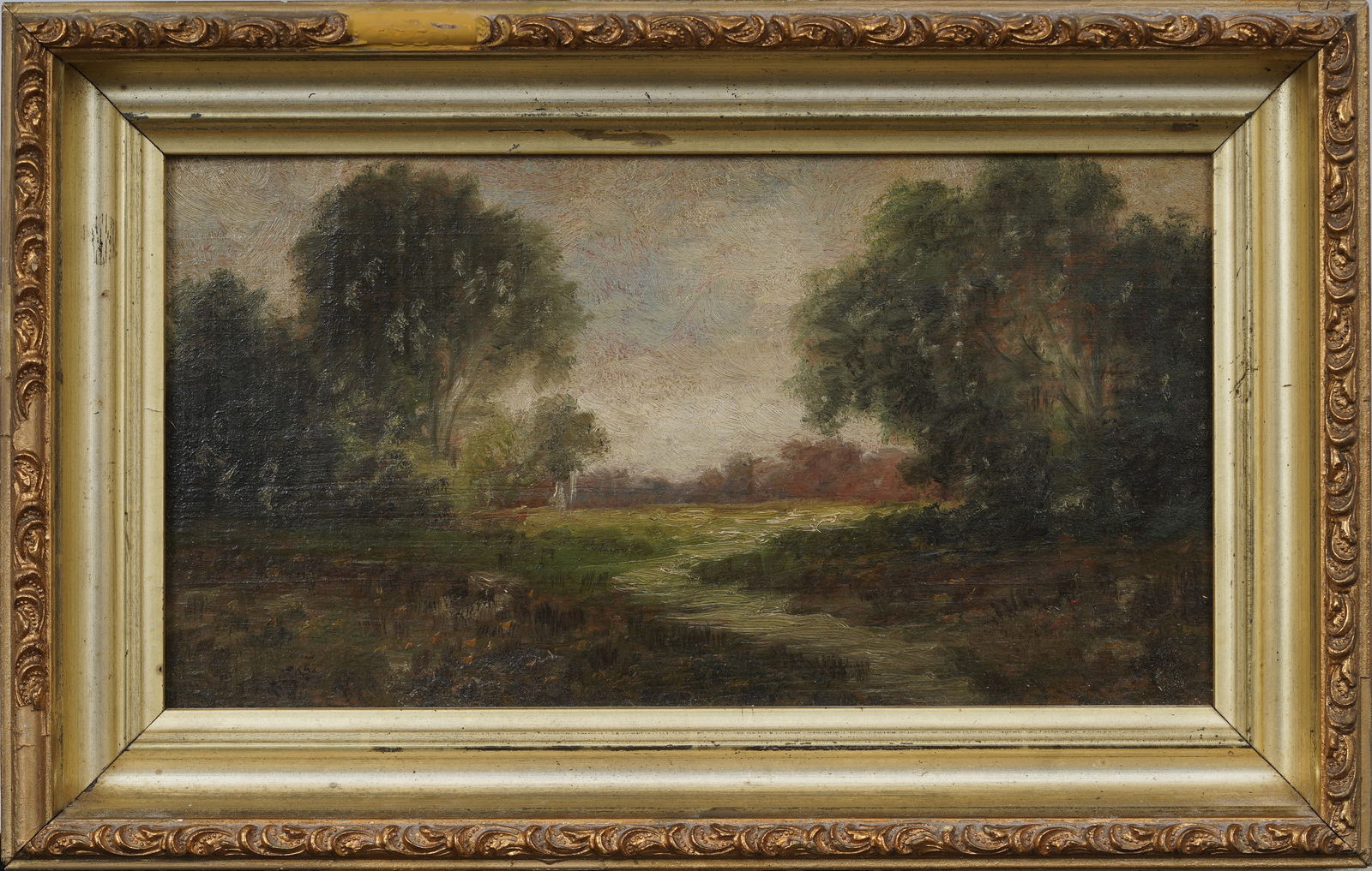 Antique American School Impressionist Framed Landscape Original Oil Painting (1 of 8)