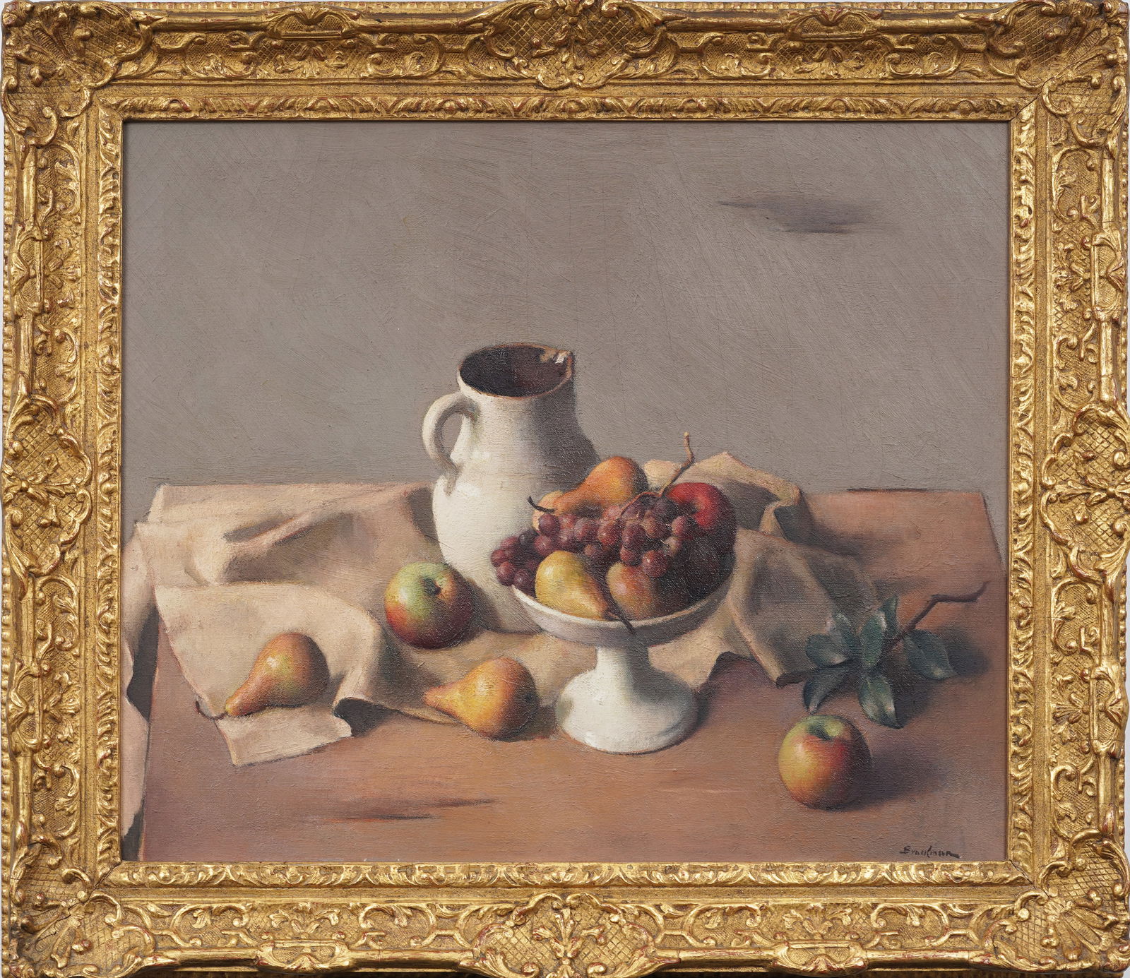 Robert Brackman (1898-1980) Vintage American Modernist Fruit Still Life Framed Original Oil Painting (1 of 10)