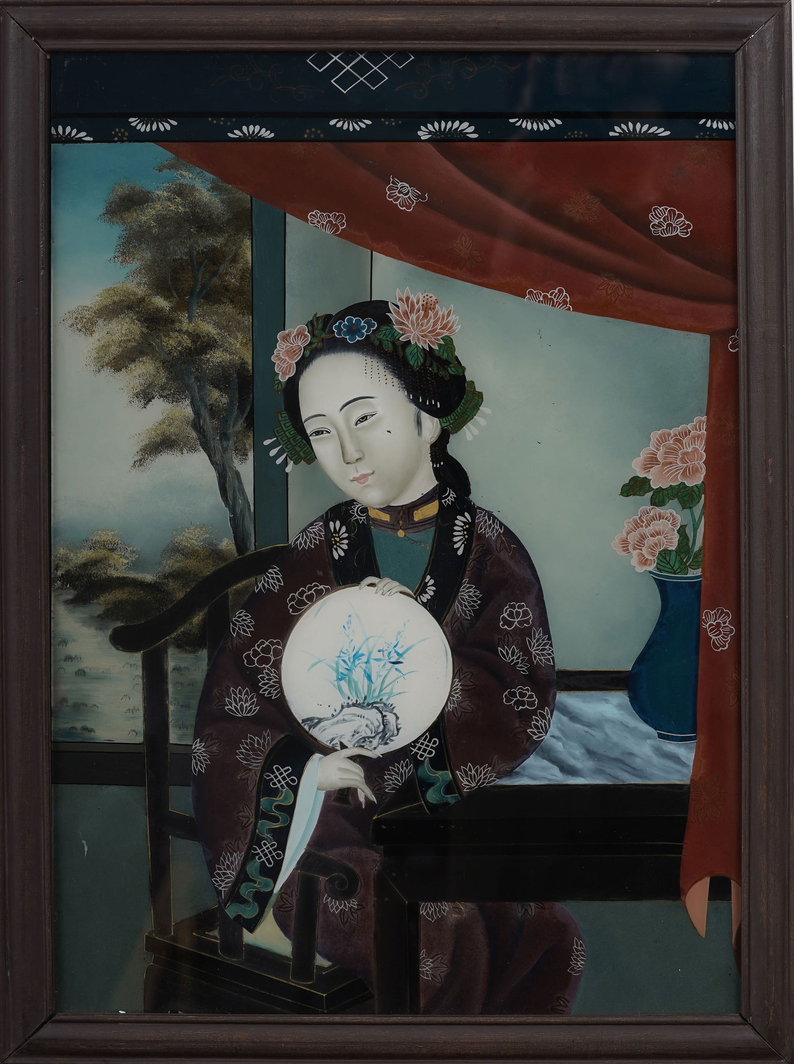 Vintage Chinese Framed Woman Portrait Original Painting (1 of 7)