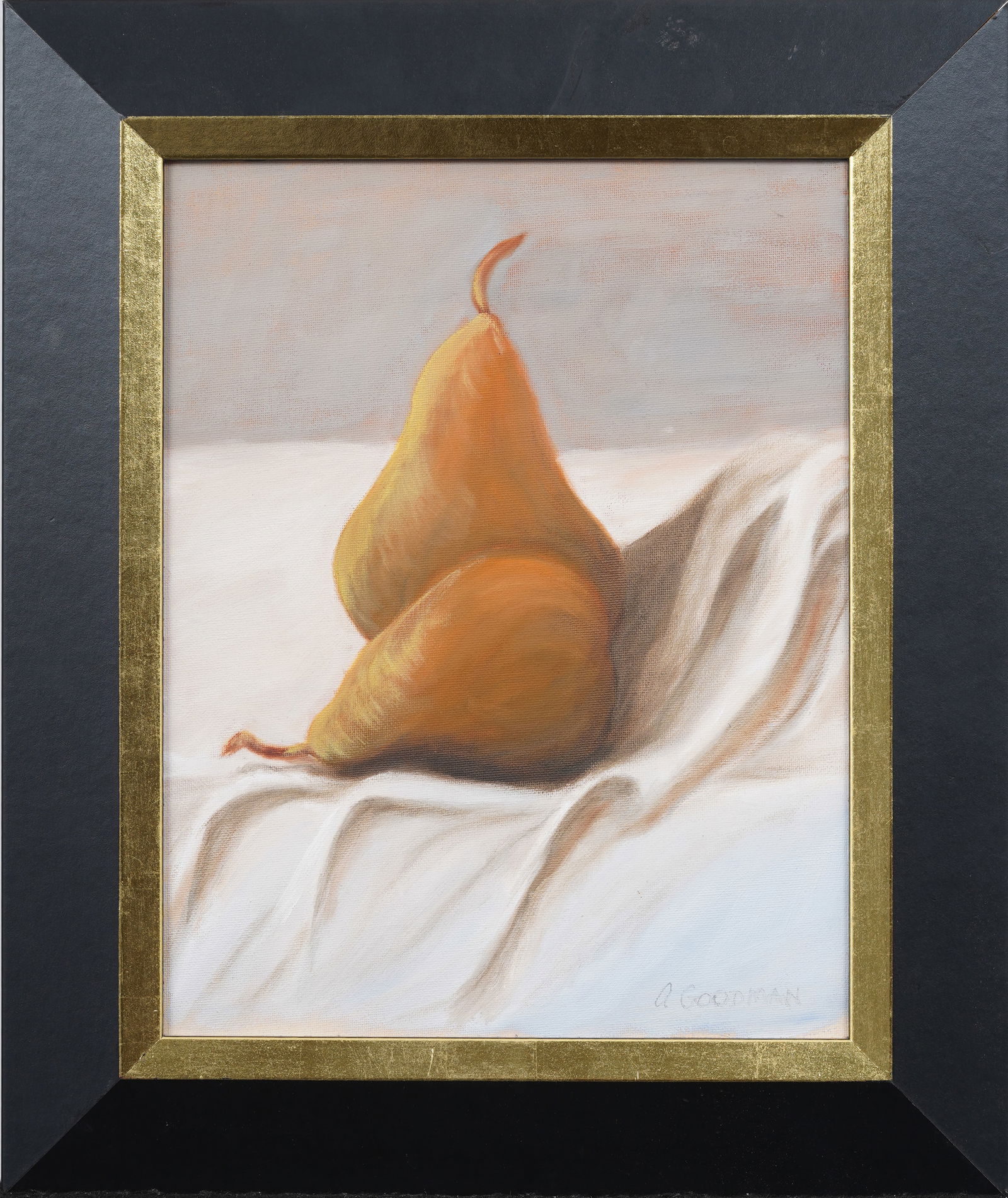 Contemporary Realist Still Life Oil Painting of Two Pears Signed "A. Goodman" (1 of 6)