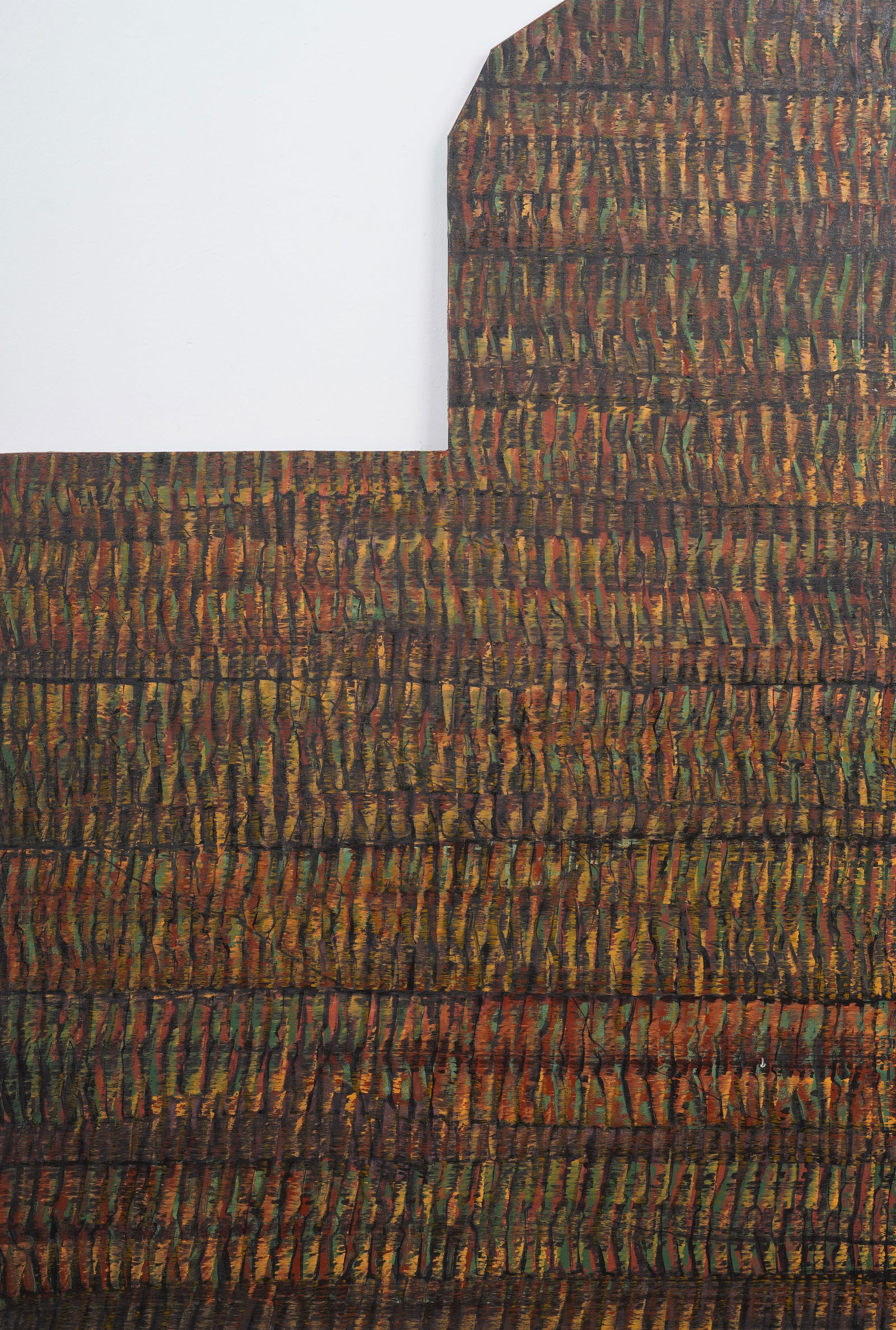 Ford Beckman (1952 - 2014) "Broken Field" Monumental Shaped Patterned Abstract Oil Painting (1 of 8)