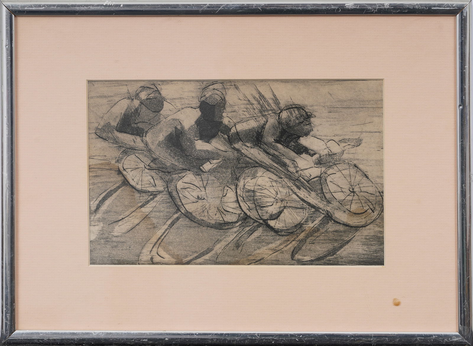 Vintage American Framed Bicycle Race Art Print (1 of 6)