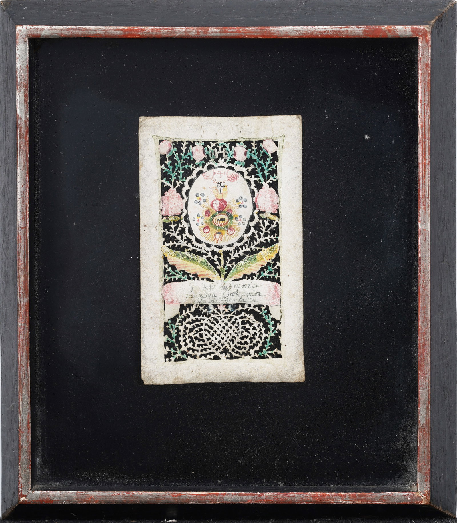 18th or 19th Century German Canivet Folk Art Valentine Watercolor Painting (1 of 6)