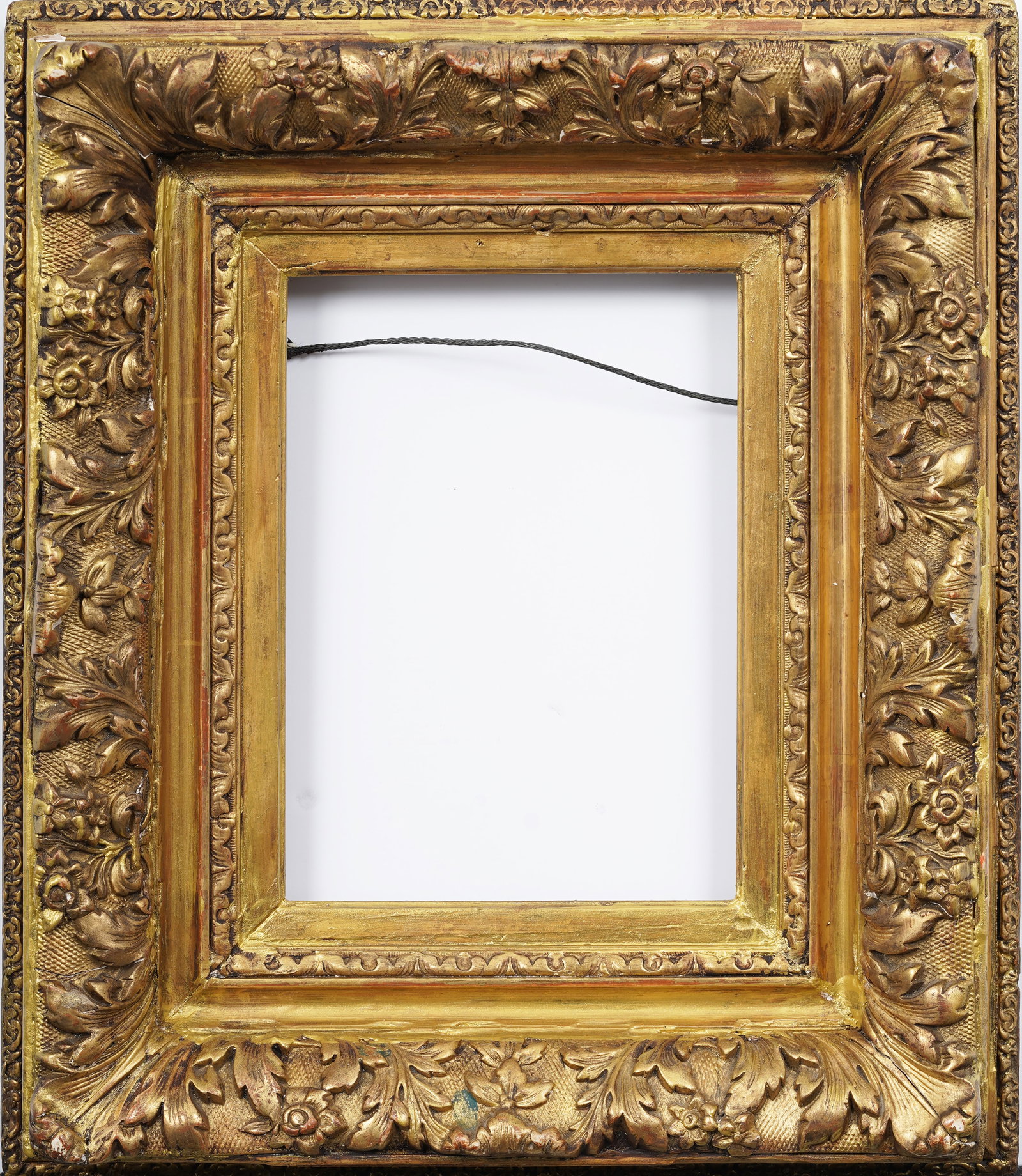 Antique European Carved Wood and Gesso Barbizon Style Oil Painting Frame Fits Artwork 8" x 6" (1 of 4)