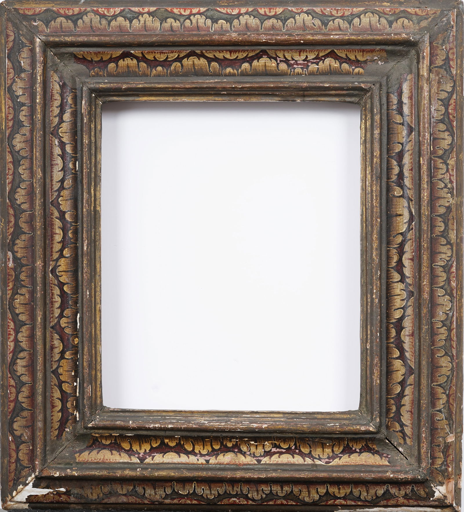 Unique Hand Painted Antique European Flame Motif Oil Painting Frame (1 of 6)