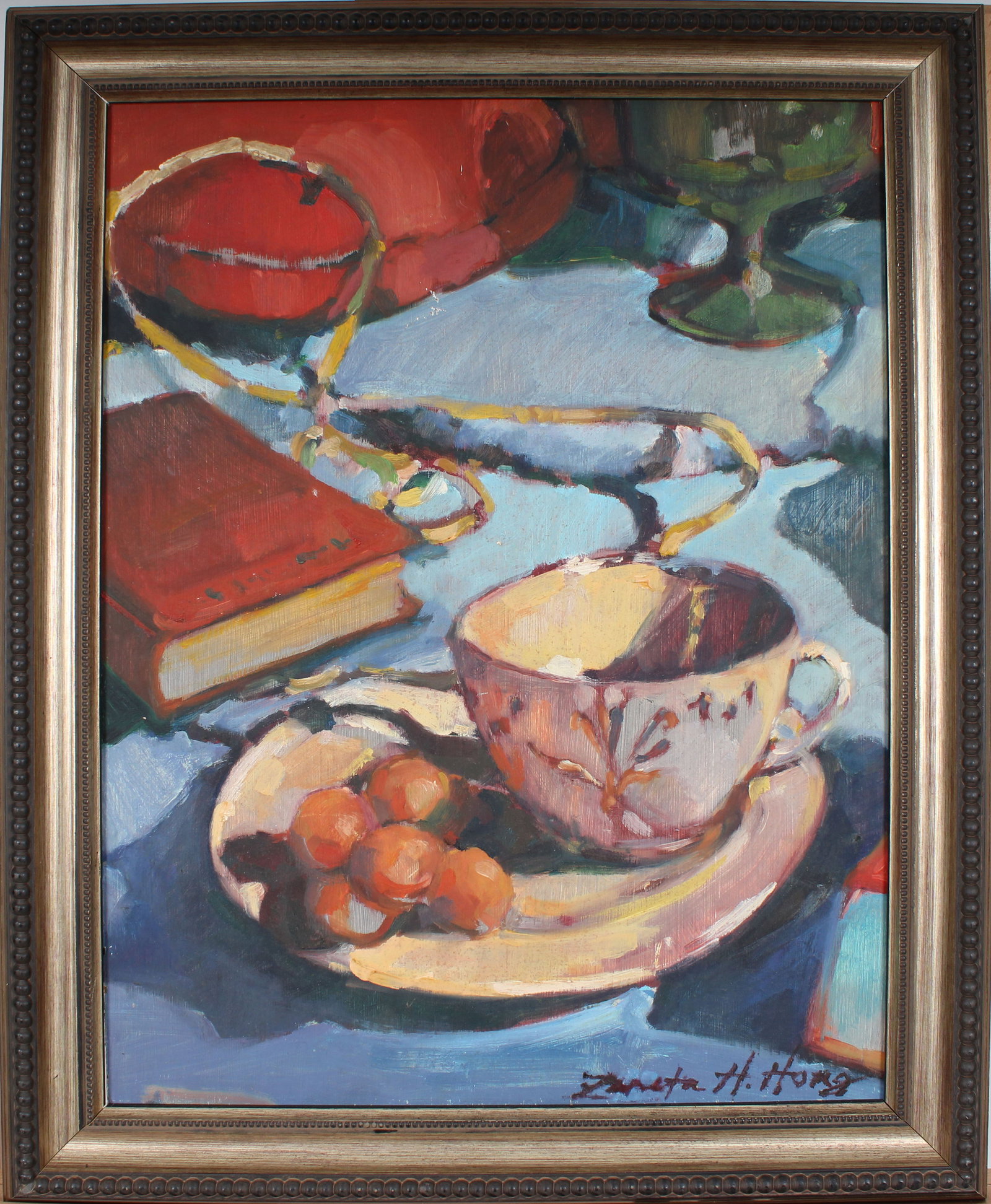 Signed "Hong" Vintage Chinese American Impressionist Fruit Still Life Framed Oil Painting (1 of 9)