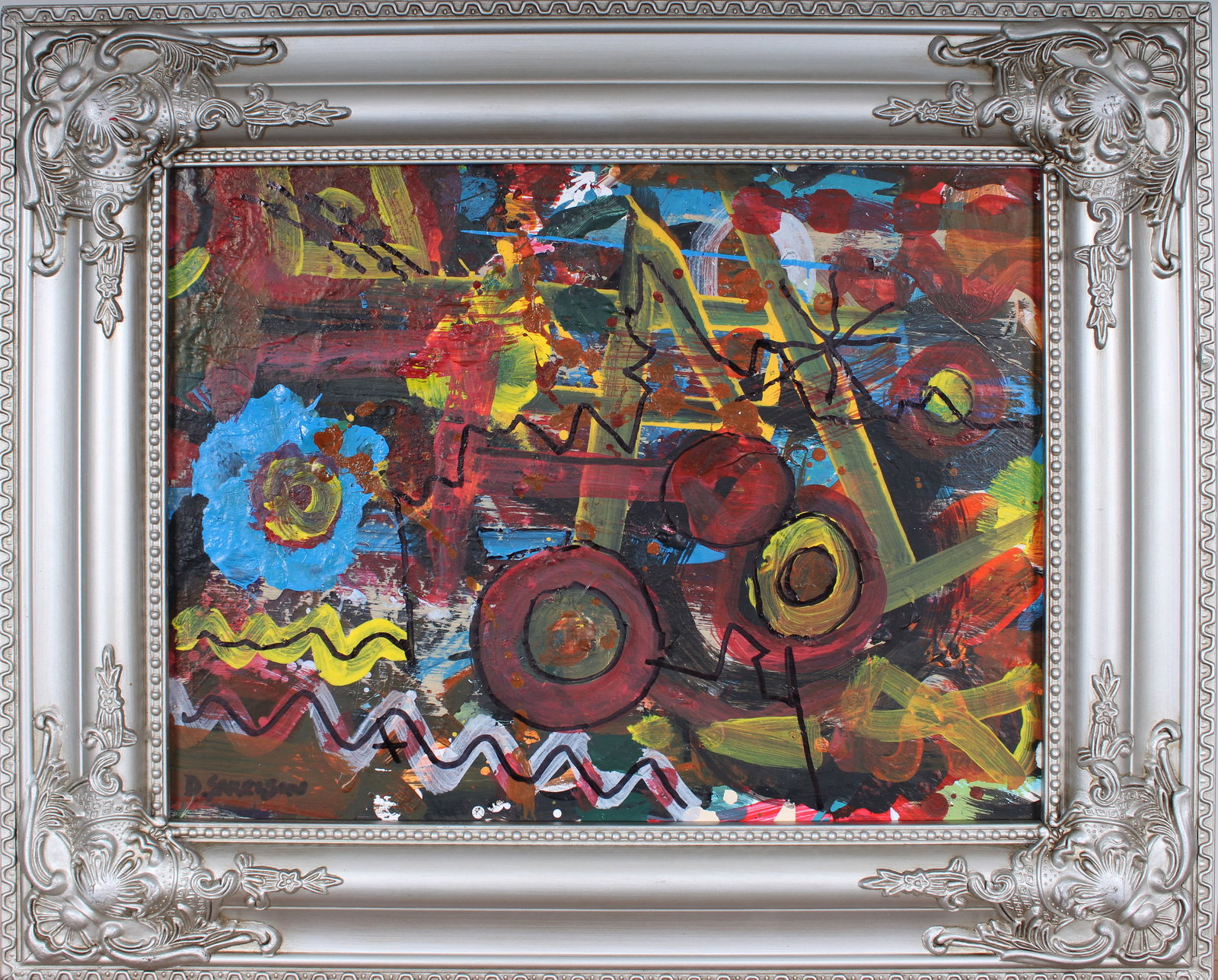 Vintage American Modernist Signed Abstract Expressionist Framed Modern Oil Painting (1 of 6)