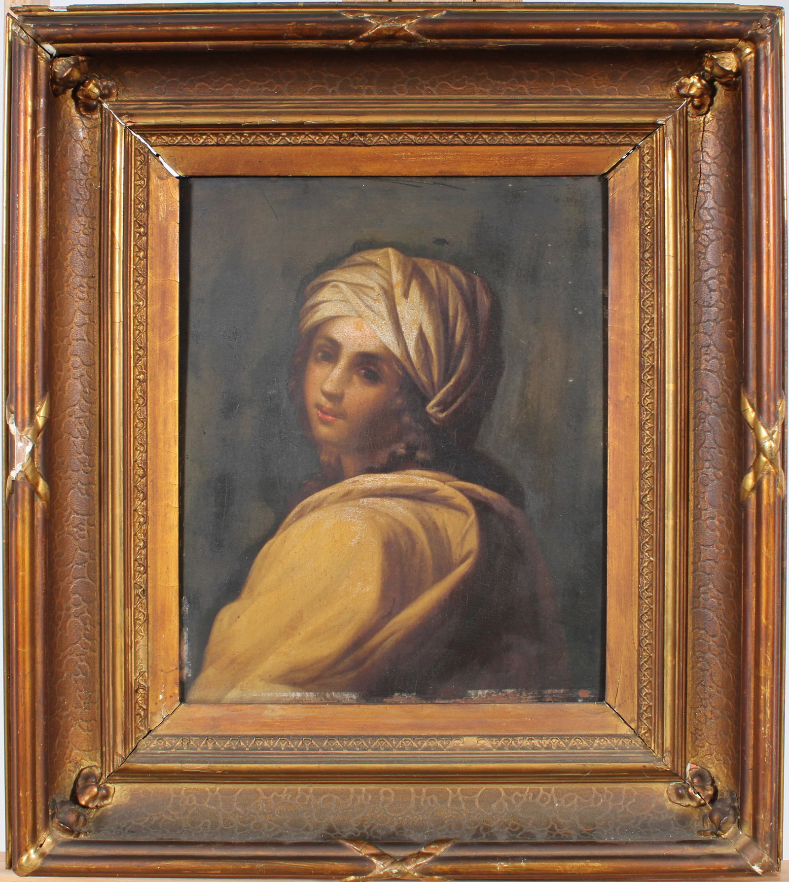 Antique European Realist Old Master Woman Portrait Nicely Framed Original Oil Painting (1 of 6)