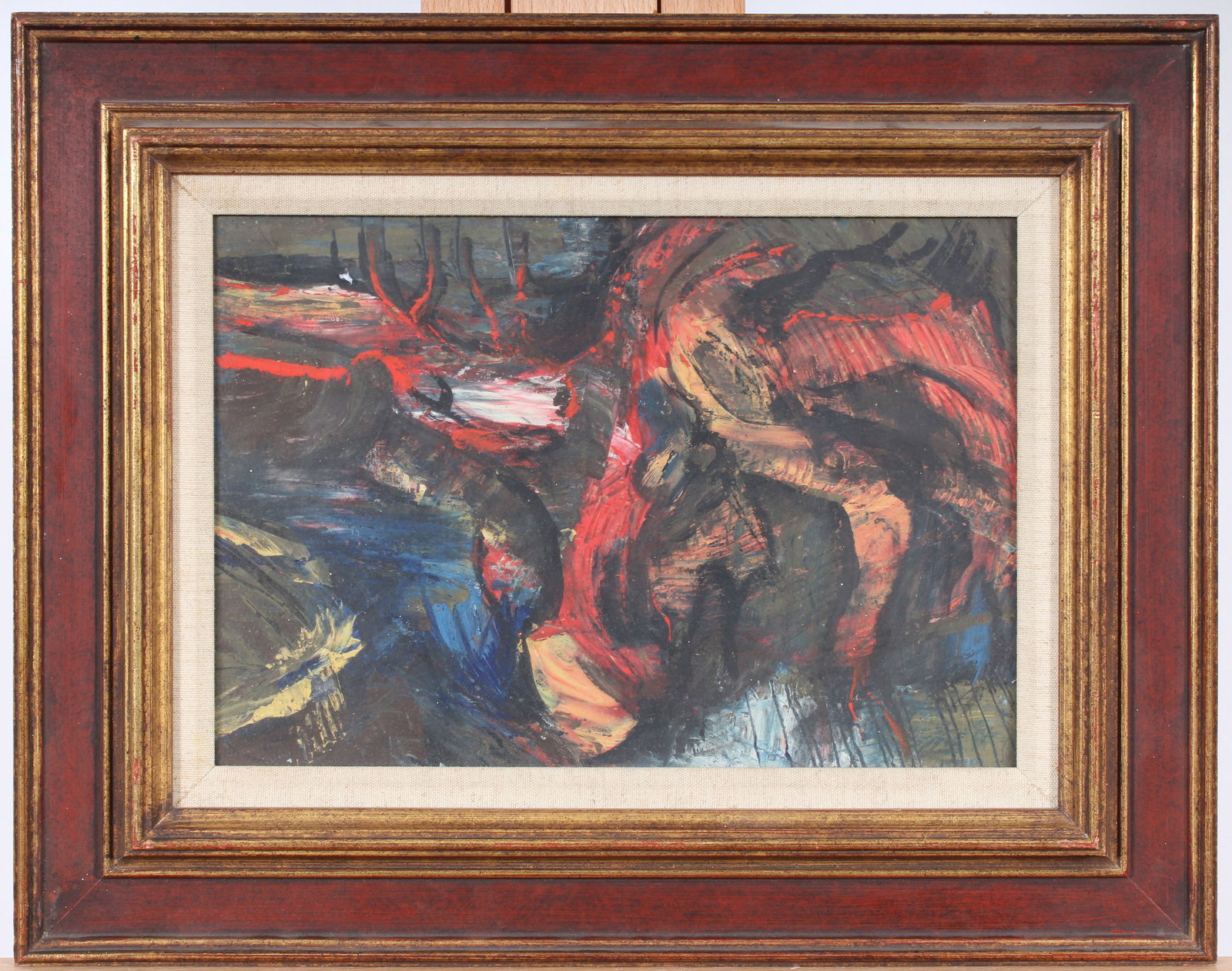 Vintage American School Nicely Framed Modernist Abstract Landscape Painting (1 of 8)