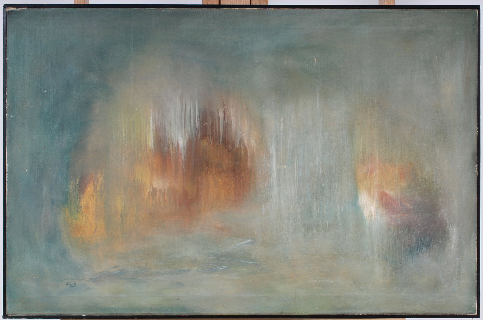 Large Signed Vintage American Modernist Abstract Expressionist Framed Oil Painting (1 of 8)