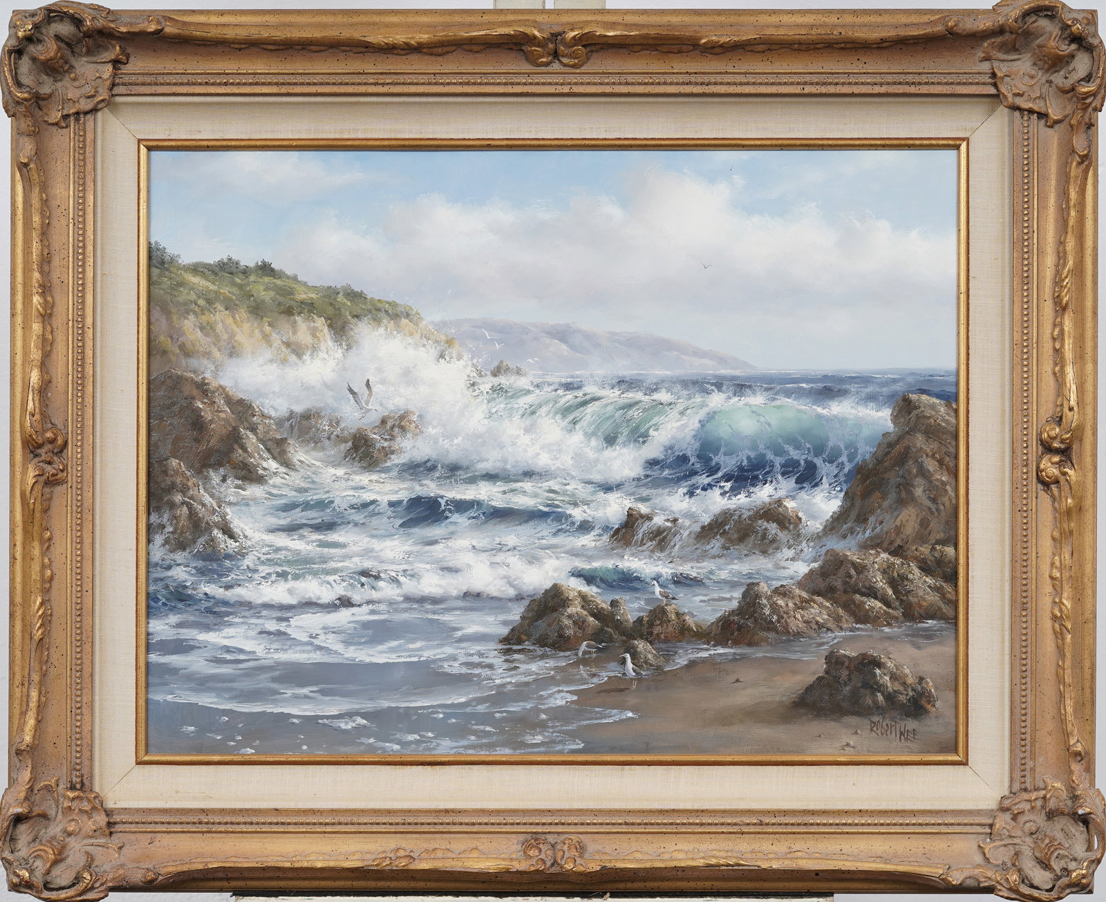 Robert Wee (b1927) Vintage American California Coastal Framed Impressionist Seascape Oil Painting (1 of 12)